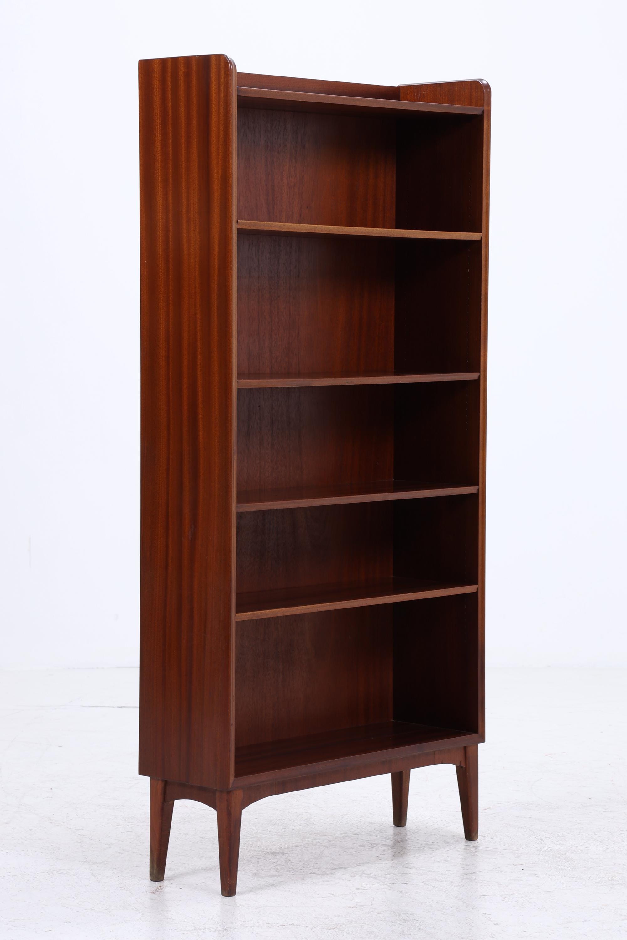 Vintage Mahagoni Bücherregal | Mid Century Regal 60er Jahre | Hohes Holz Standregal