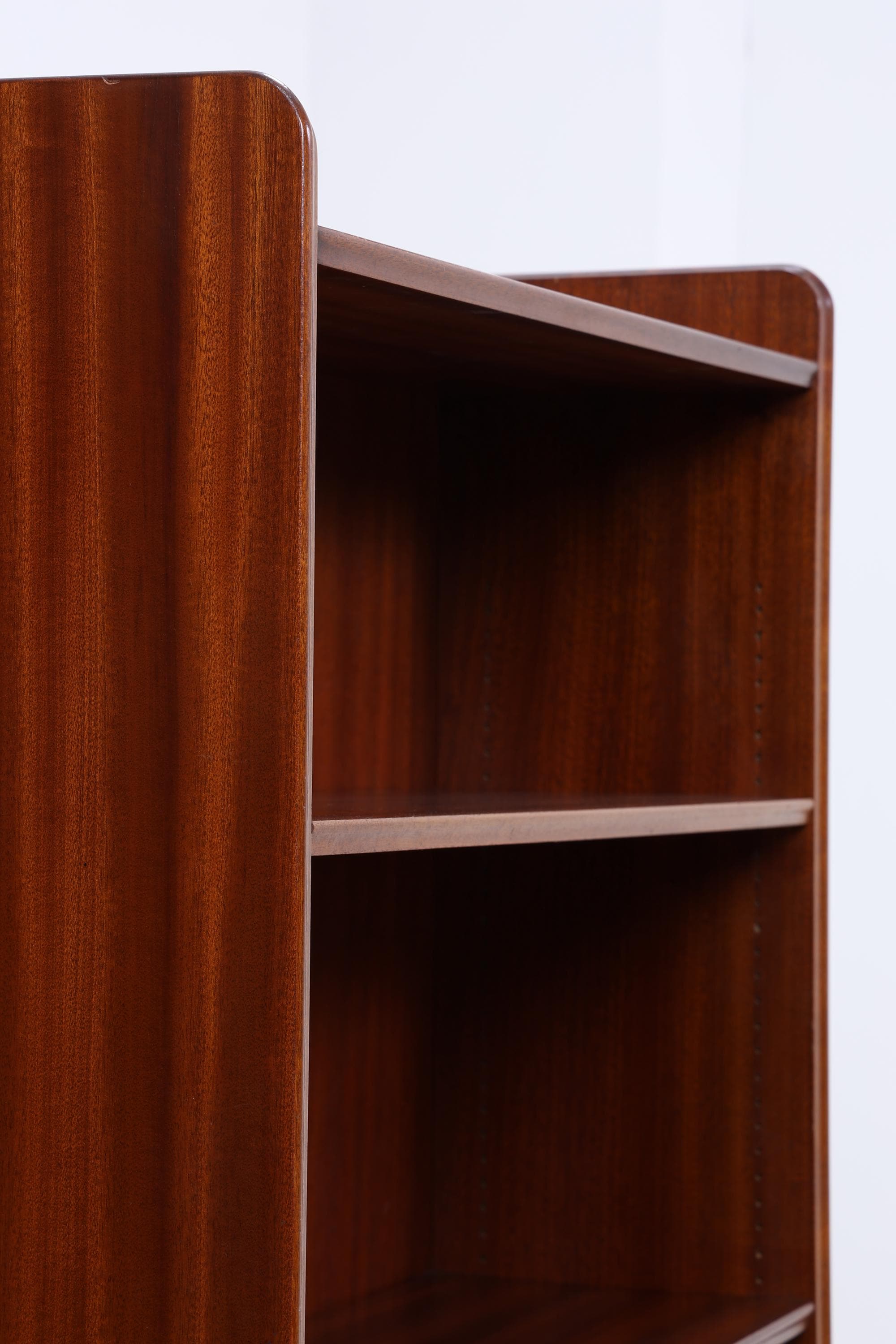 Vintage Mahagoni Bücherregal | Mid Century Regal 60er Jahre | Hohes Holz Standregal