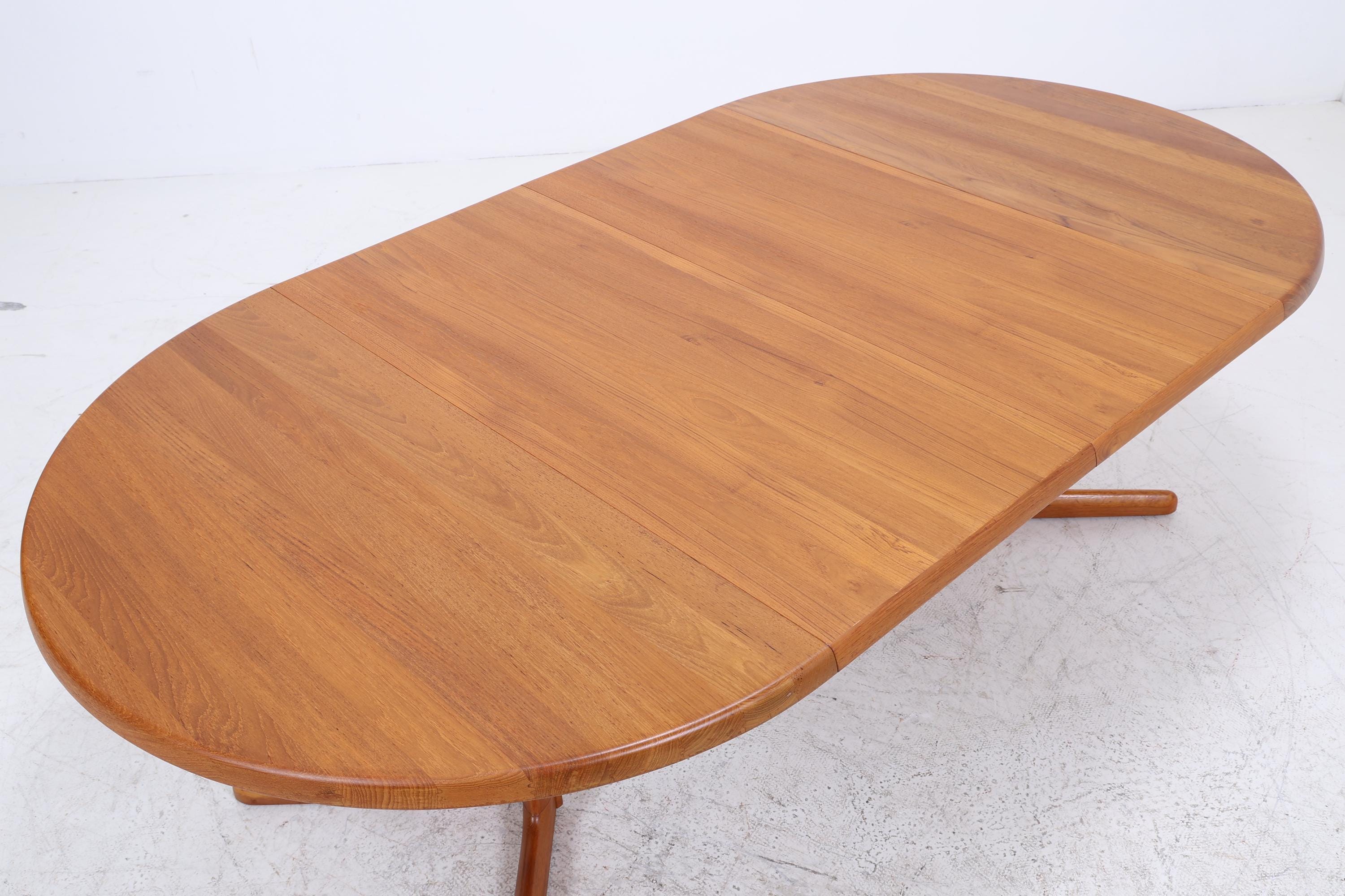 CJ Rosengaarden Vintage Esstisch | Mid Century Teak Tisch rund/oval ausziehbar mit 2 Einlegeplatten