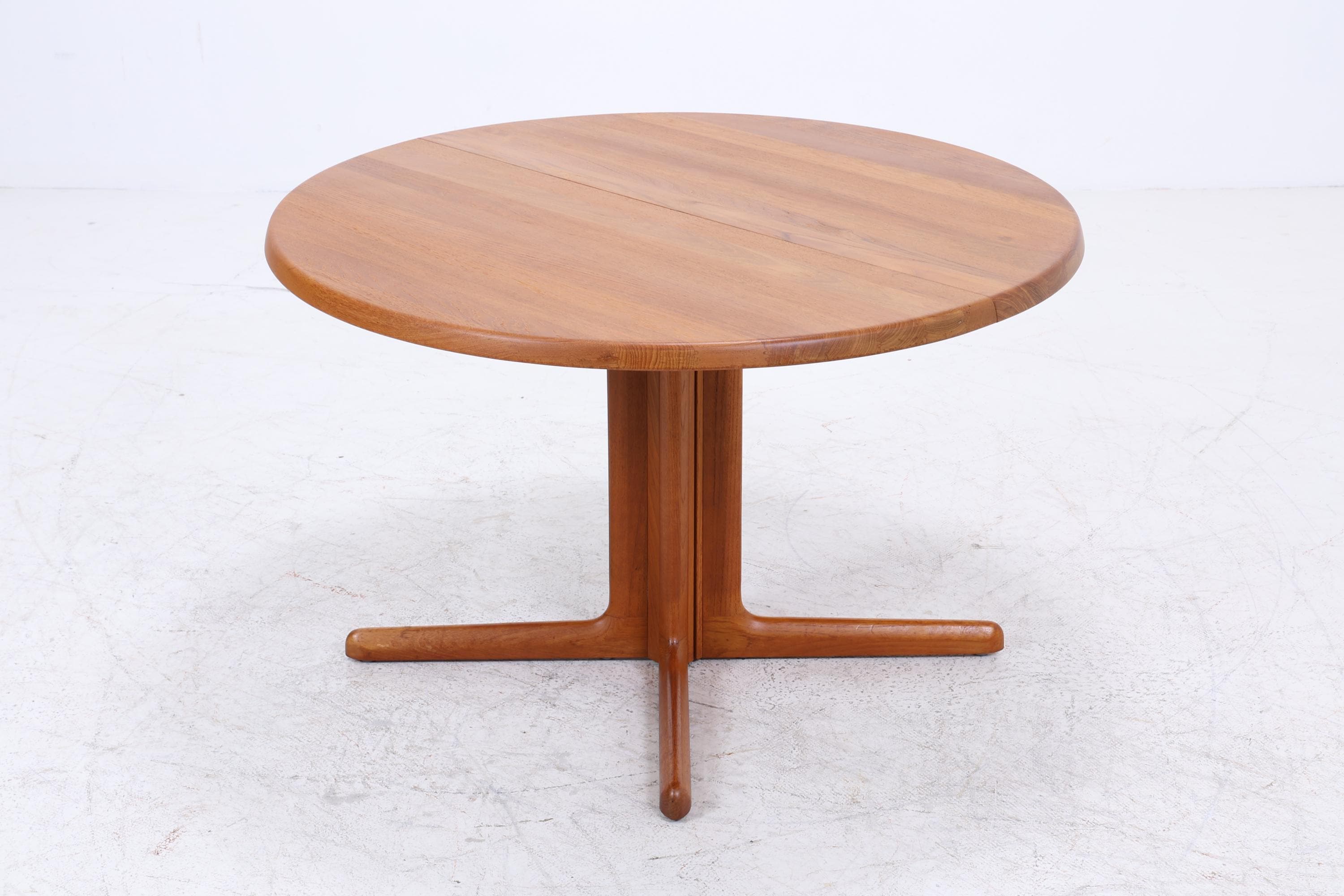 CJ Rosengaarden Vintage Esstisch | Mid Century Teak Tisch rund/oval ausziehbar mit 2 Einlegeplatten