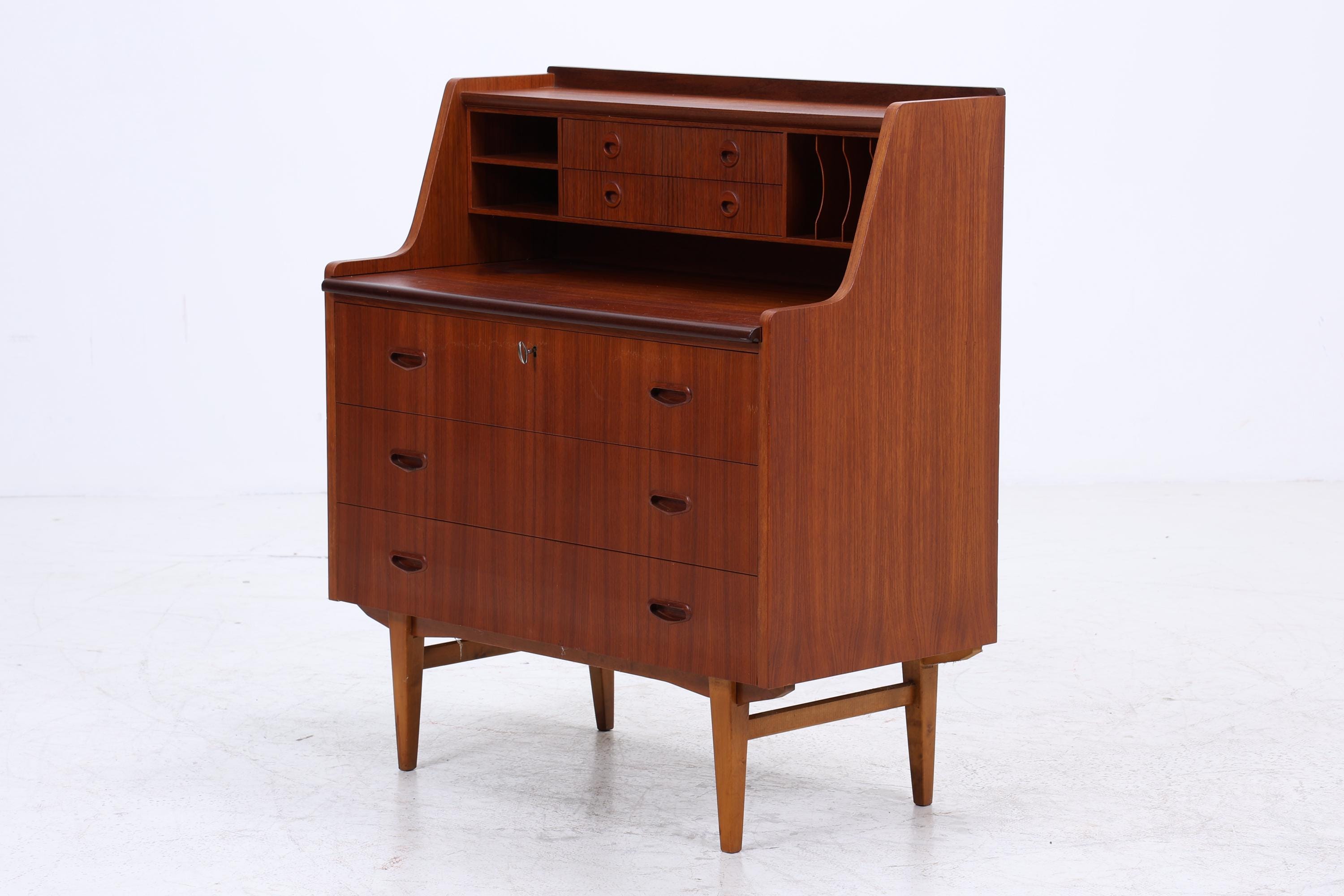 Vintage Teak Sekretär 60er Jahre | Danish Design Mid Century Schrank Retro Holz Aufbewahrung