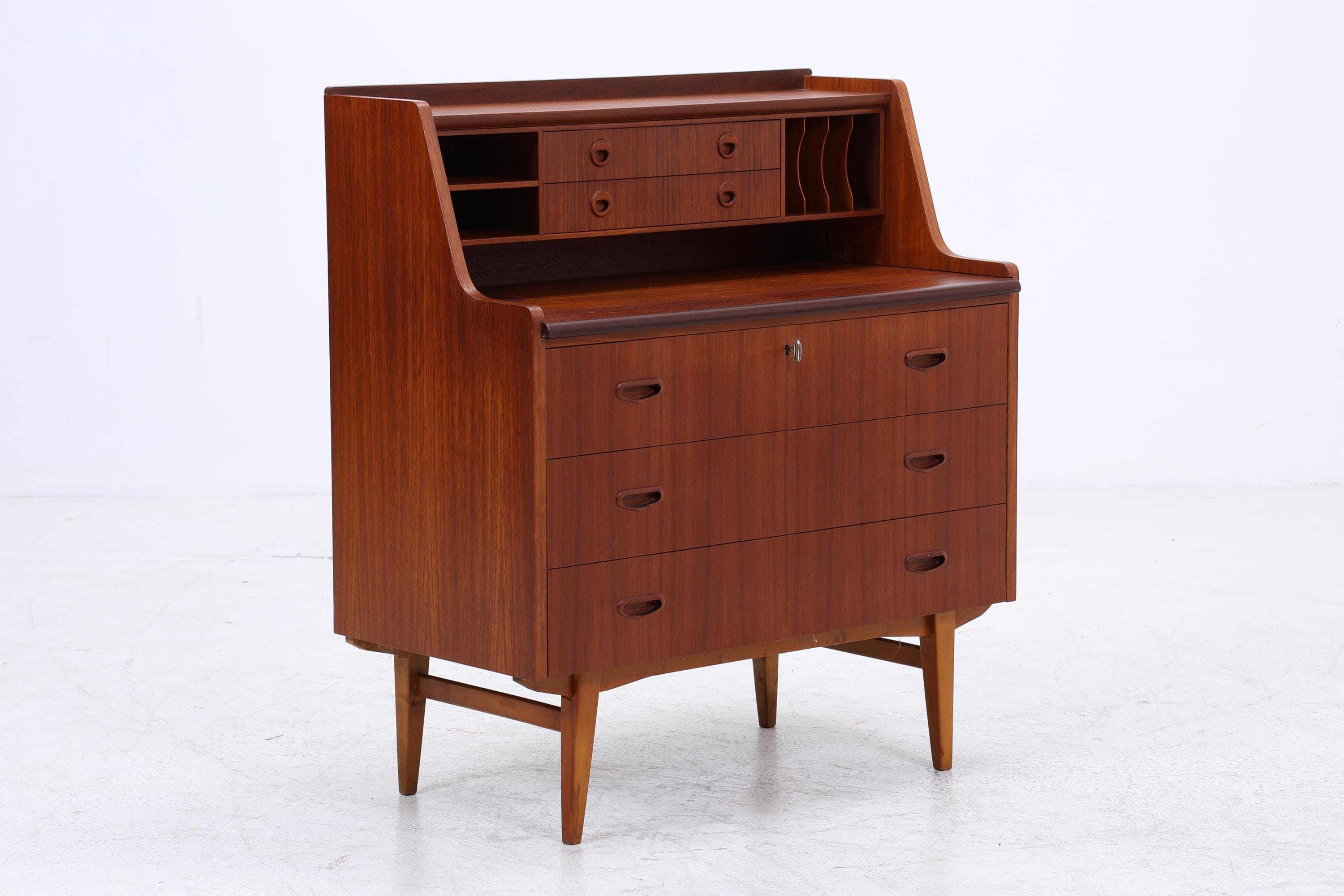 Vintage Teak Sekretär 60er Jahre | Danish Design Mid Century Schrank Retro Holz Aufbewahrung