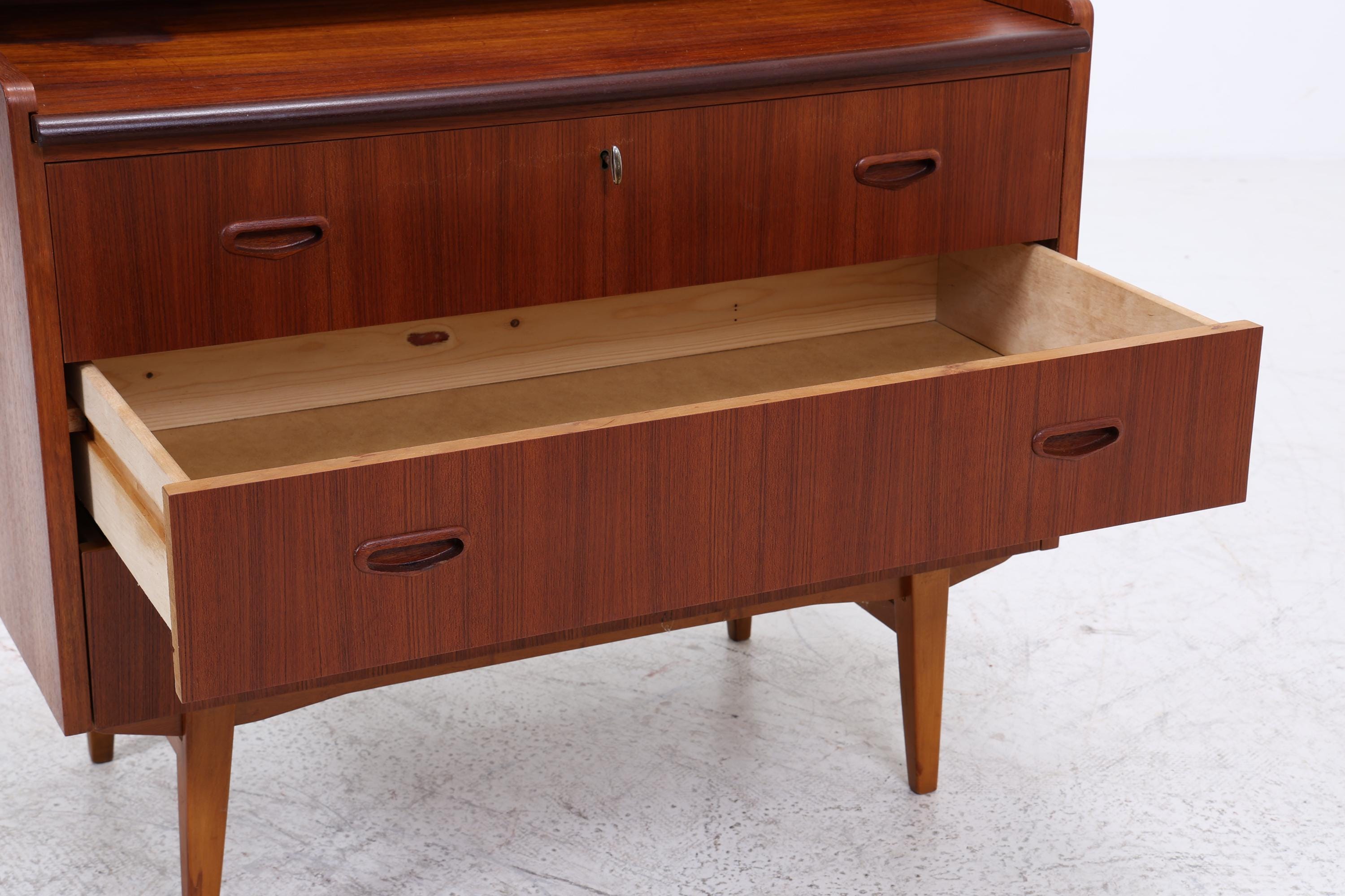 Vintage Teak Sekretär 60er Jahre | Danish Design Mid Century Schrank Retro Holz Aufbewahrung