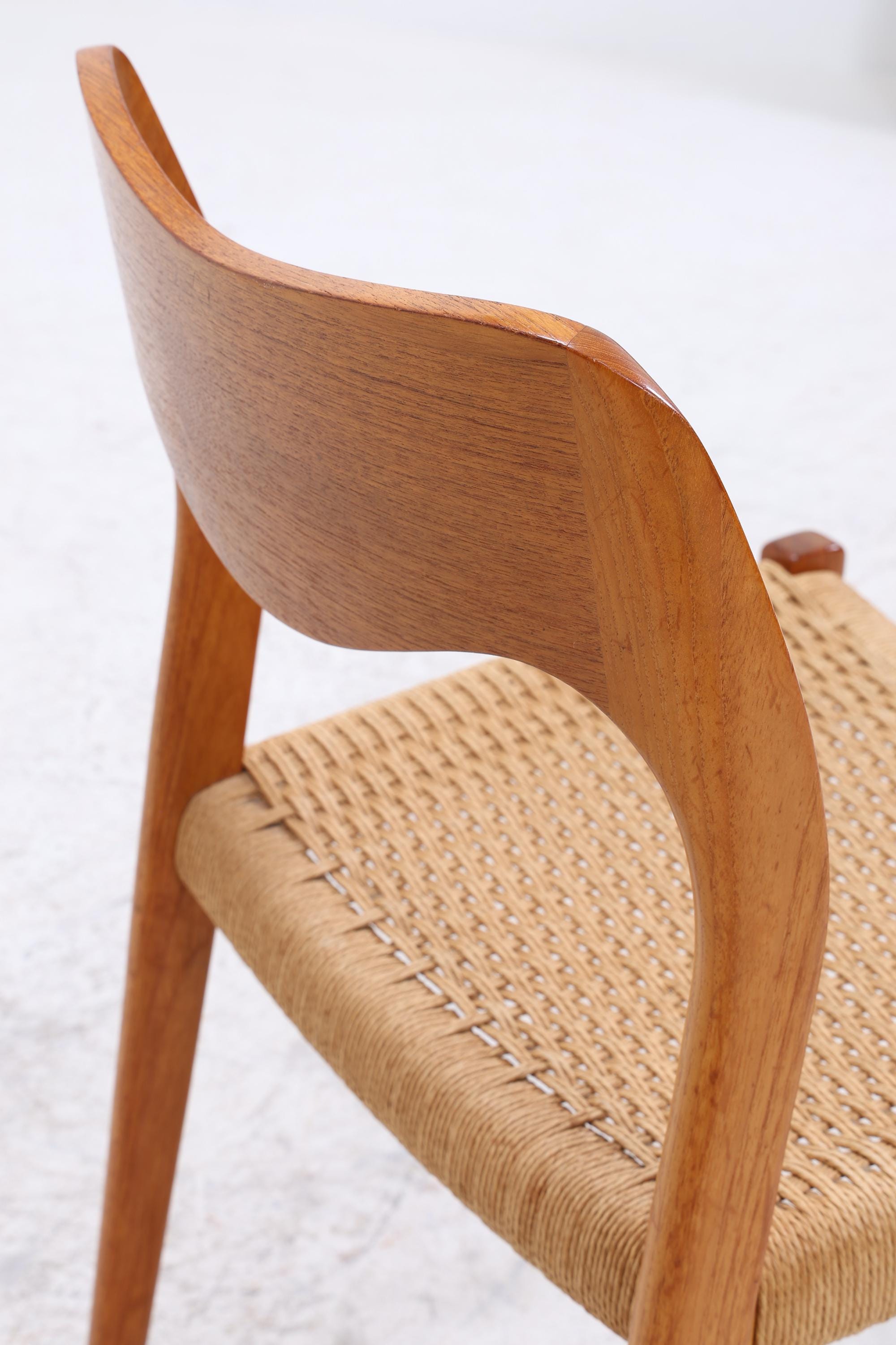 2er Set Teak Esszimmerstühle | Niels Otto Møller für JL Møllers | Dänisches Mid-Century Design