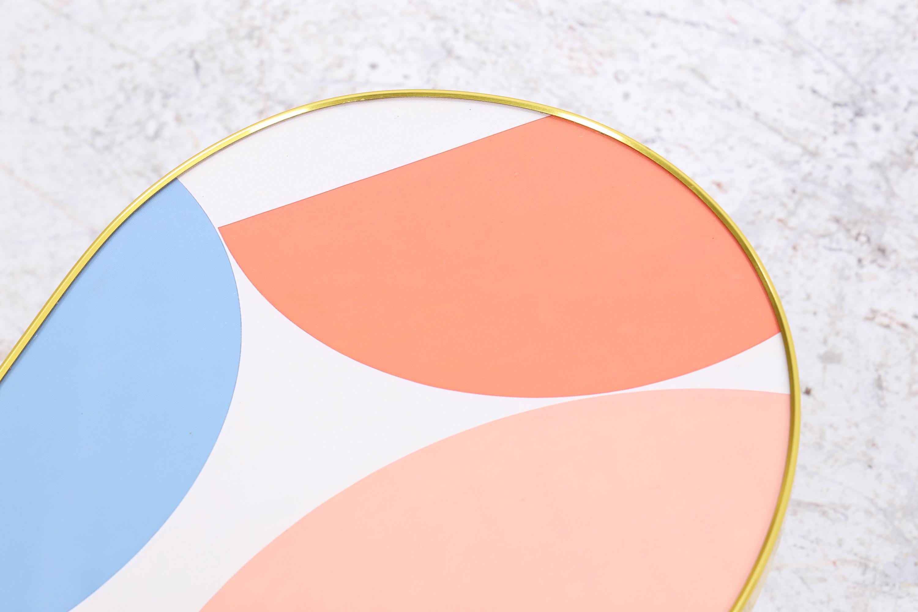 Vintage Nierentisch mit Muster | Mid Century Blumentisch | Beistelltische 60er Jahre