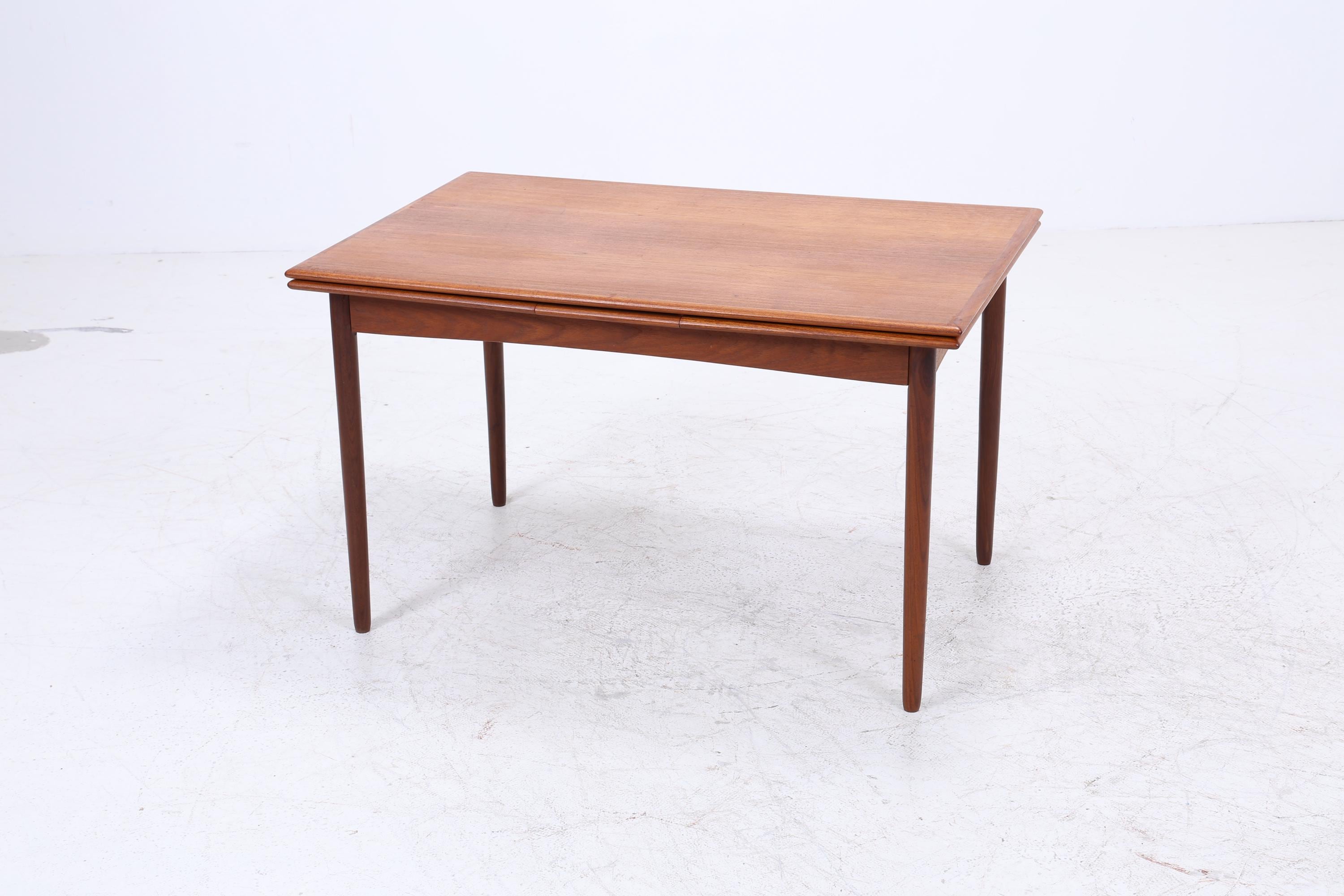 Vintage Teak Esstisch | Mid Century Ausziehtisch mit 2 Ausziehplatten