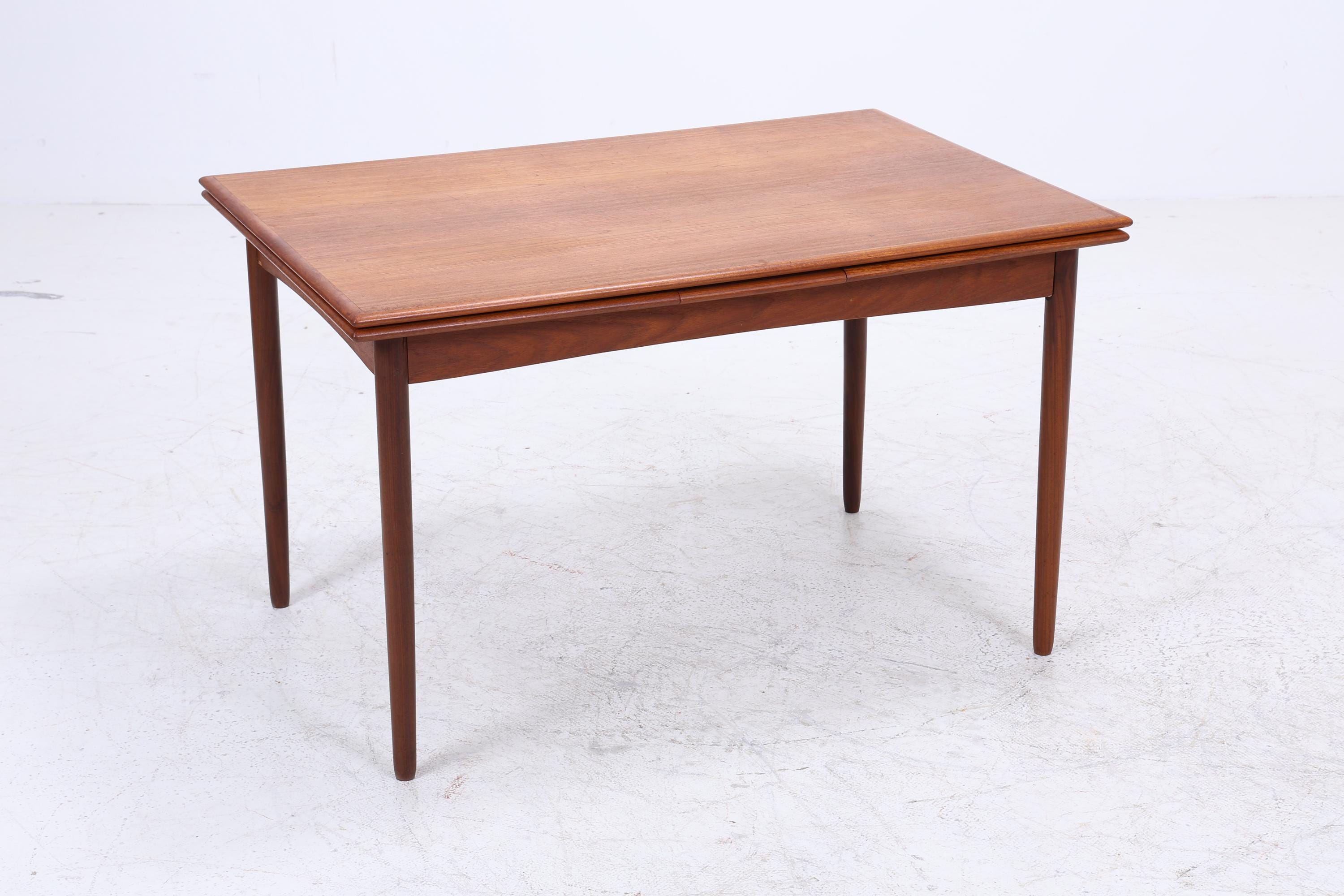 Vintage Teak Esstisch | Mid Century Ausziehtisch mit 2 Ausziehplatten