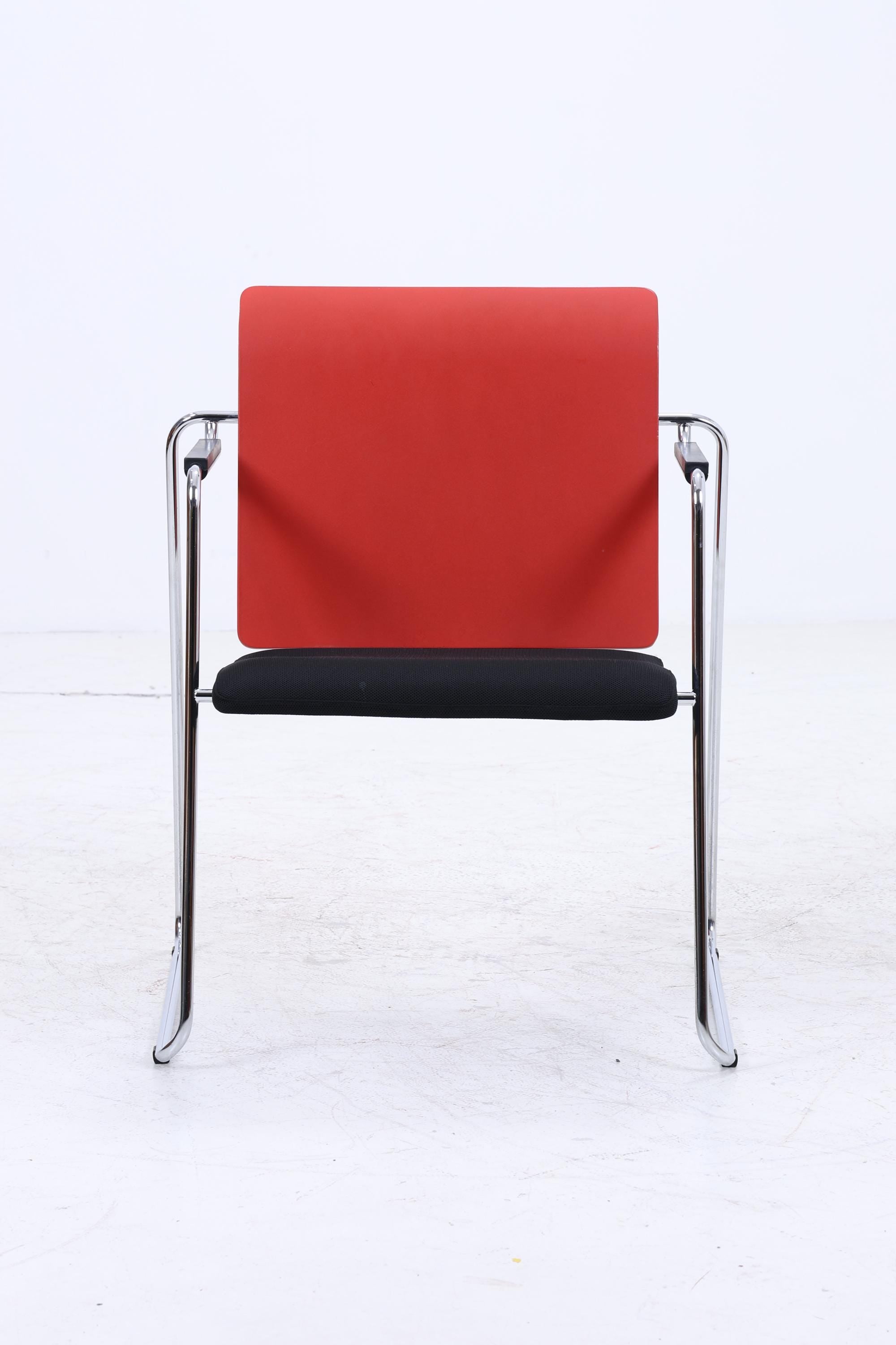 Vintage Stuhl Designklassiker | Ilian Milinov für ORT | Moderner Multifunktionsstuhl Tisch Rot Schwarz