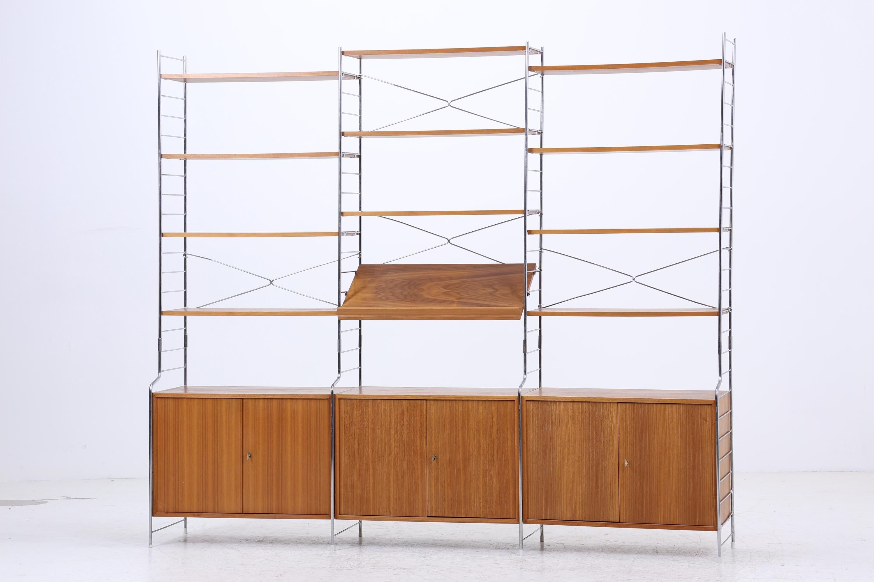 Vintage Teak Schrankwand WHB | Mid-Century Modular String Regalsystem