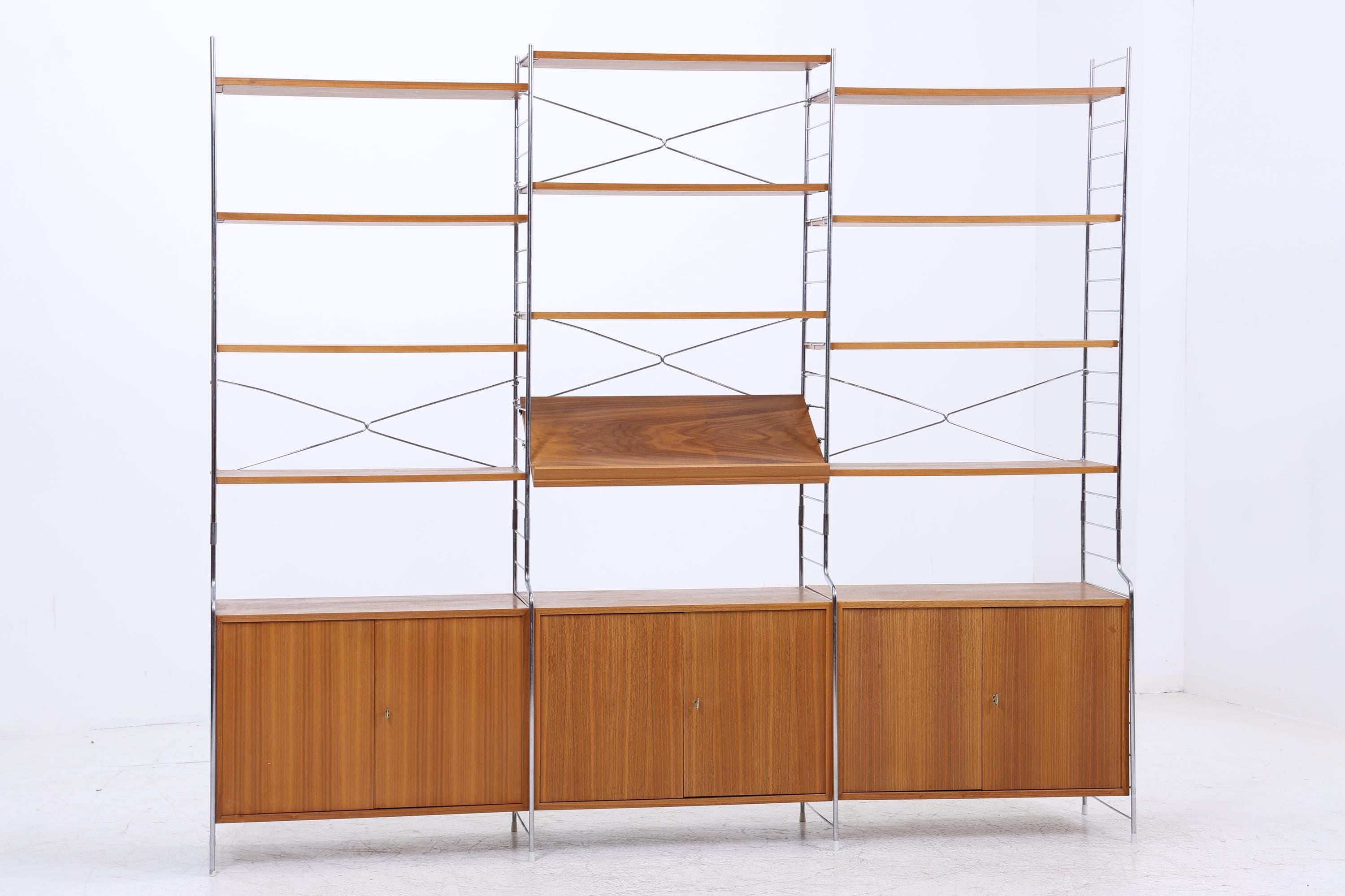 Vintage Teak Schrankwand WHB | Mid-Century Modular String Regalsystem