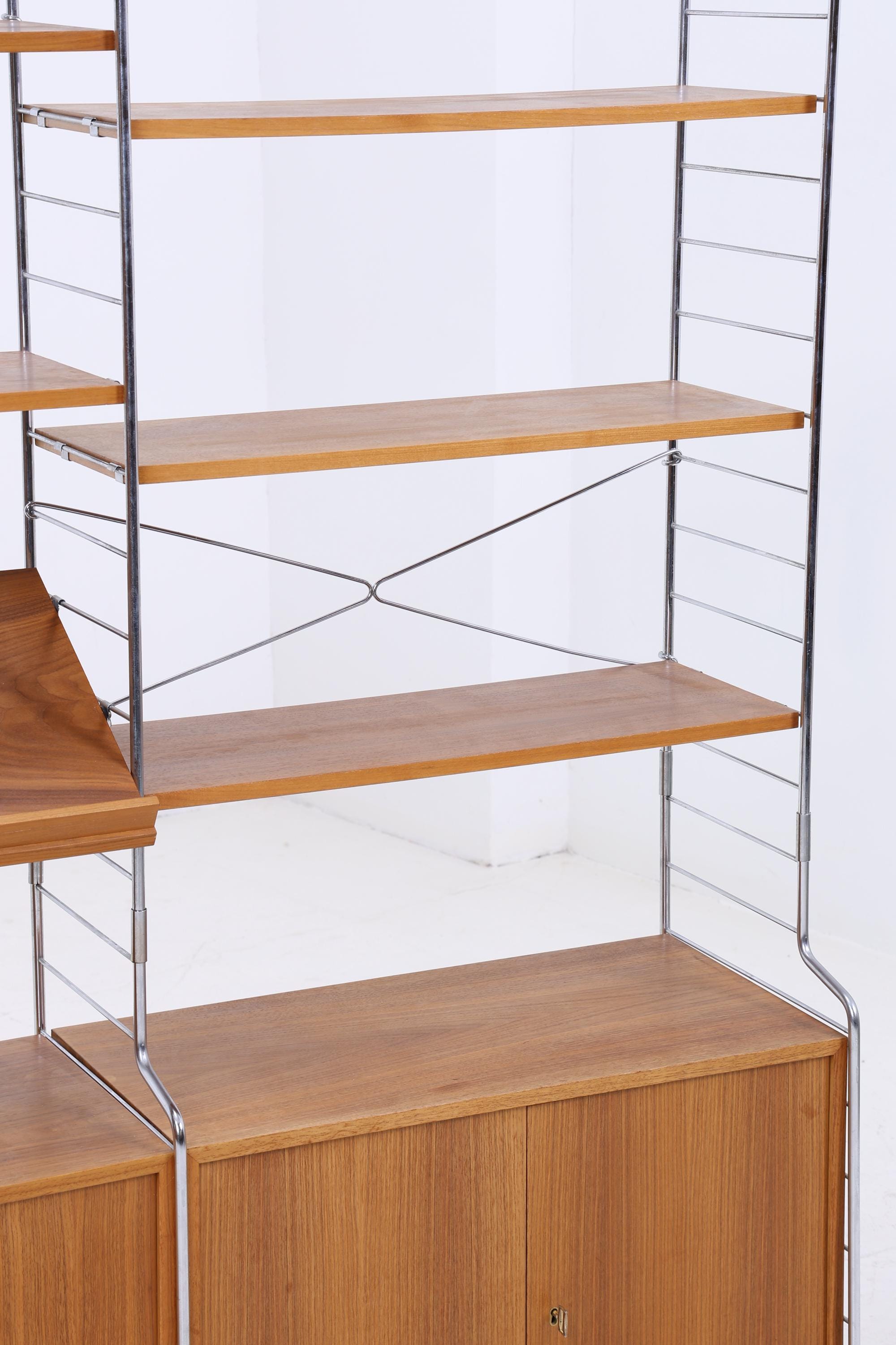 Vintage Teak Schrankwand WHB | Mid-Century Modular String Regalsystem