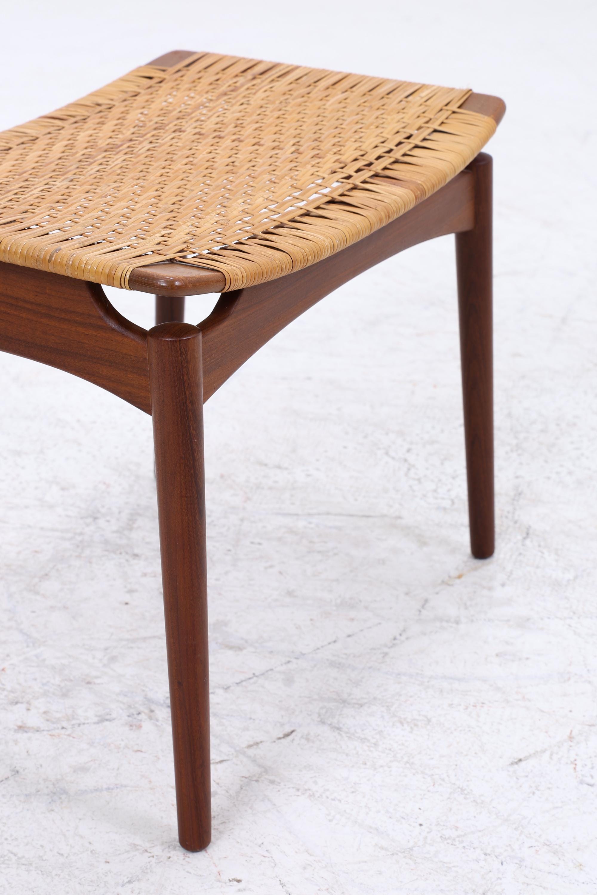 1v2 Vintage Teak Hocker von Sigfrid Omann | Mid-Century Sitzhocker Ølholm Danish Design