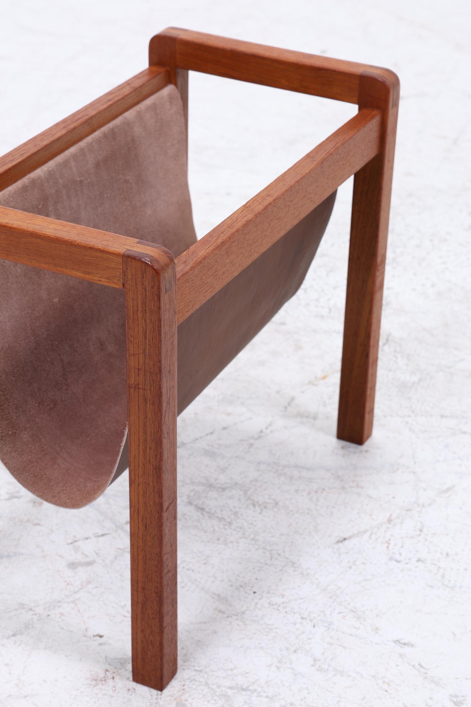 Vintage Teak Zeitungsständer | Mid-Century Magazinhalter Danish Modern