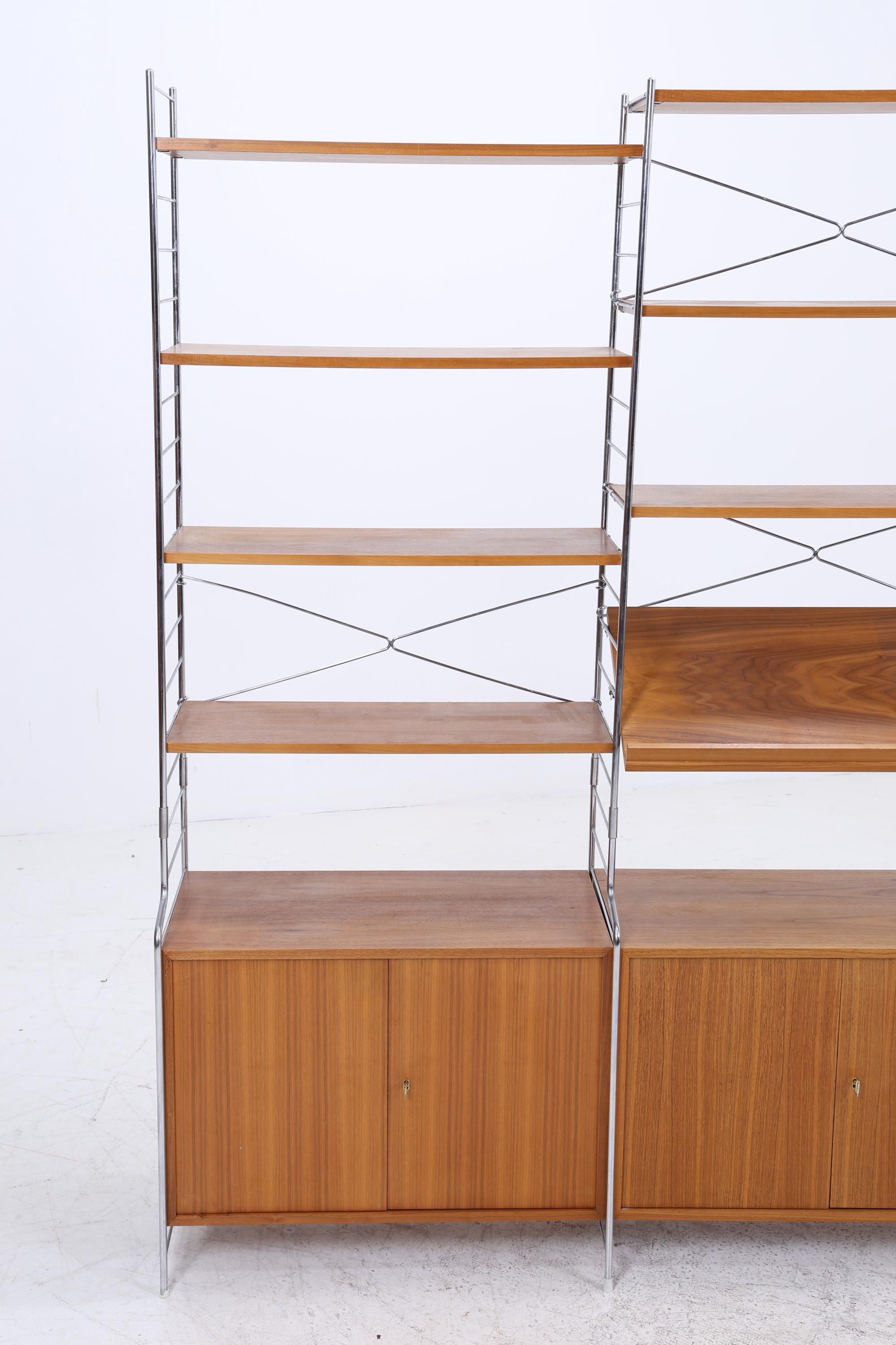 Vintage Teak Schrankwand WHB | Mid-Century Modular String Regalsystem
