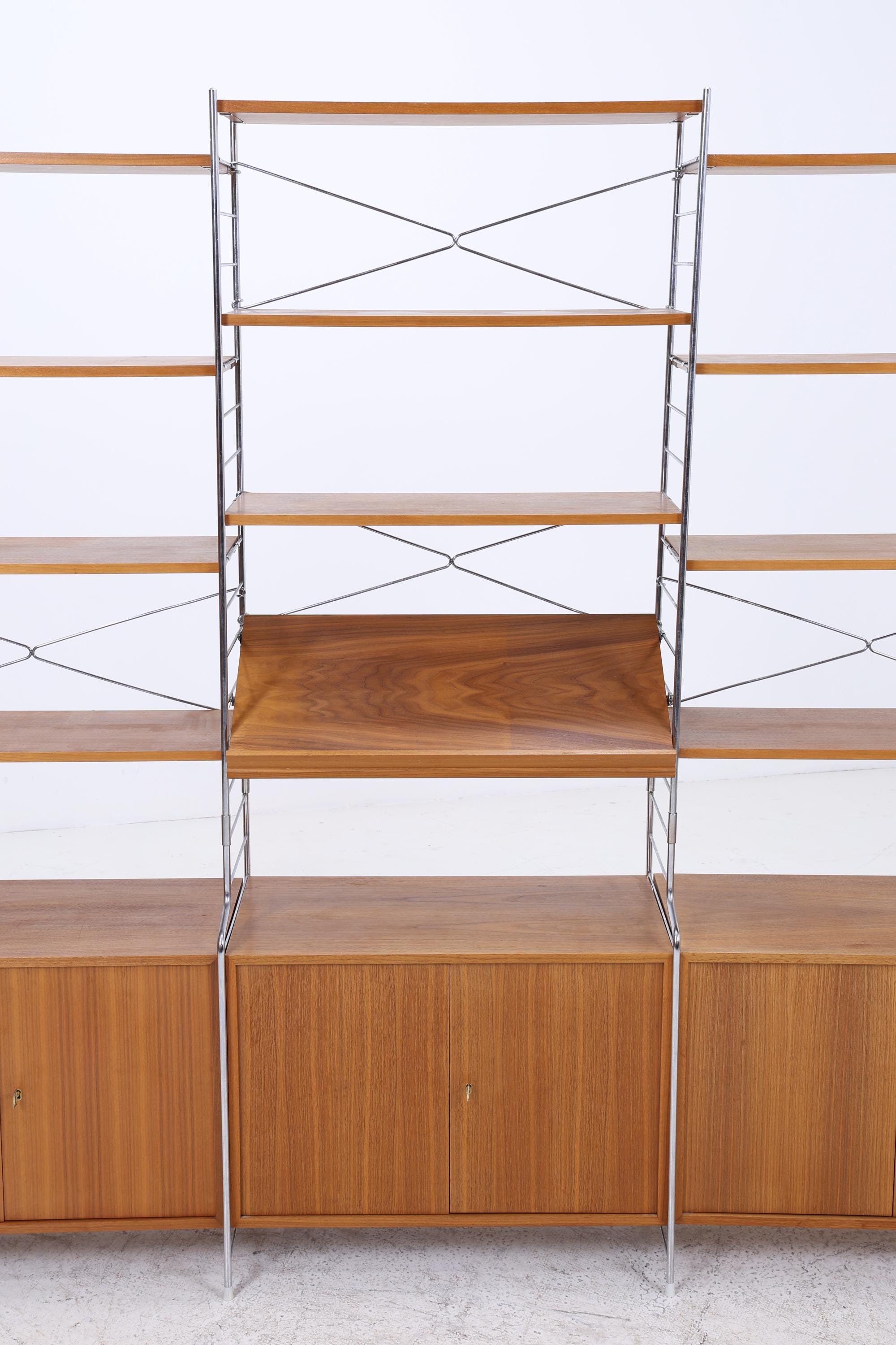 Vintage Teak Schrankwand WHB | Mid-Century Modular String Regalsystem