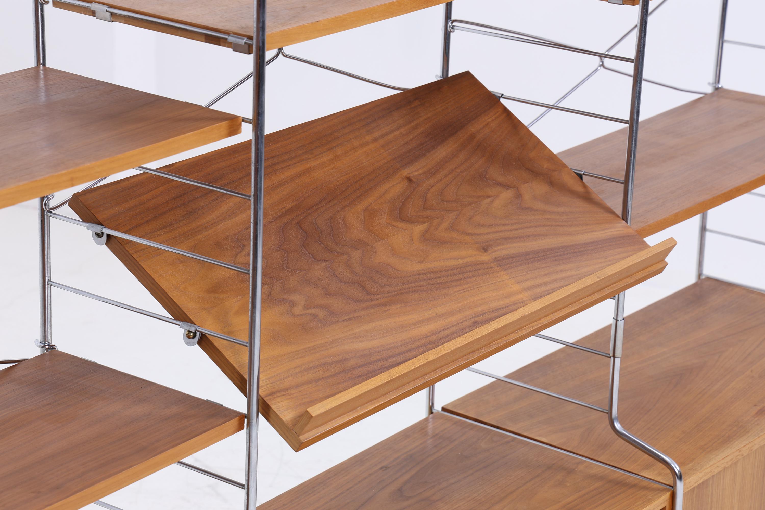 Vintage Teak Schrankwand WHB | Mid-Century Modular String Regalsystem