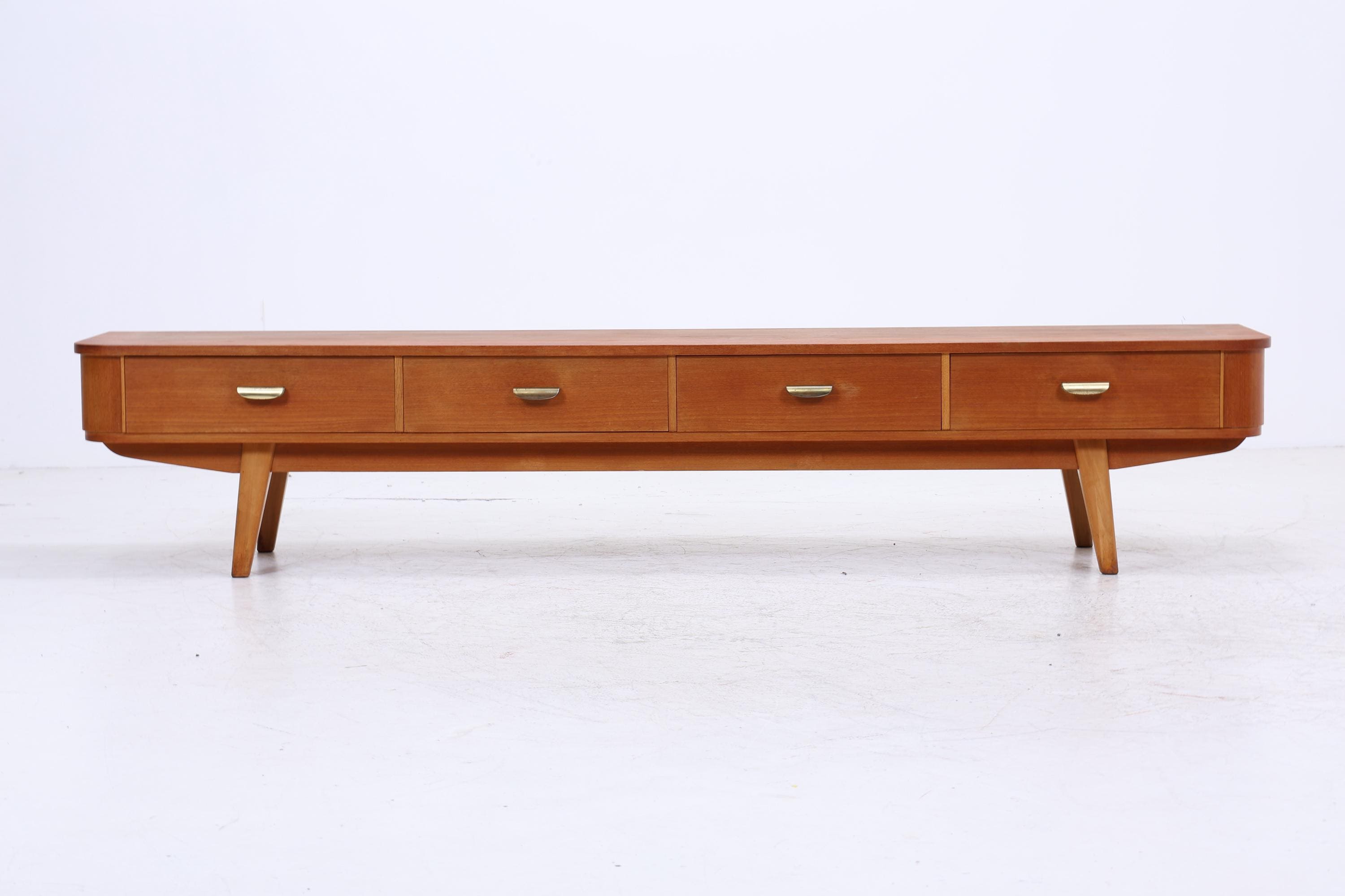Vintage Lowboard 60er Jahre | Mid Century Sideboard mit Schubladen Retro Holz Aufbewahrung