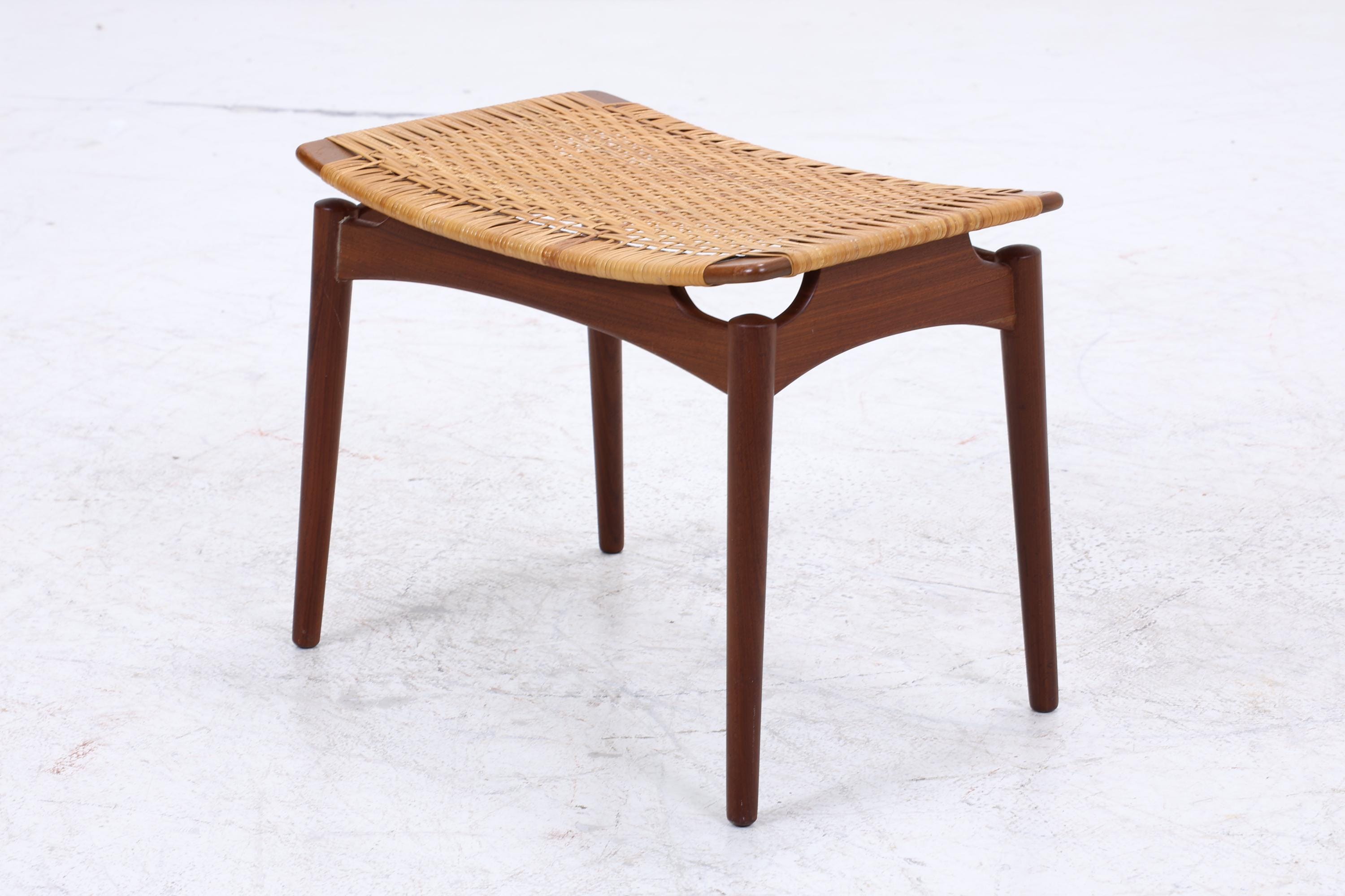 1v2 Vintage Teak Hocker von Sigfrid Omann | Mid-Century Sitzhocker Ølholm Danish Design