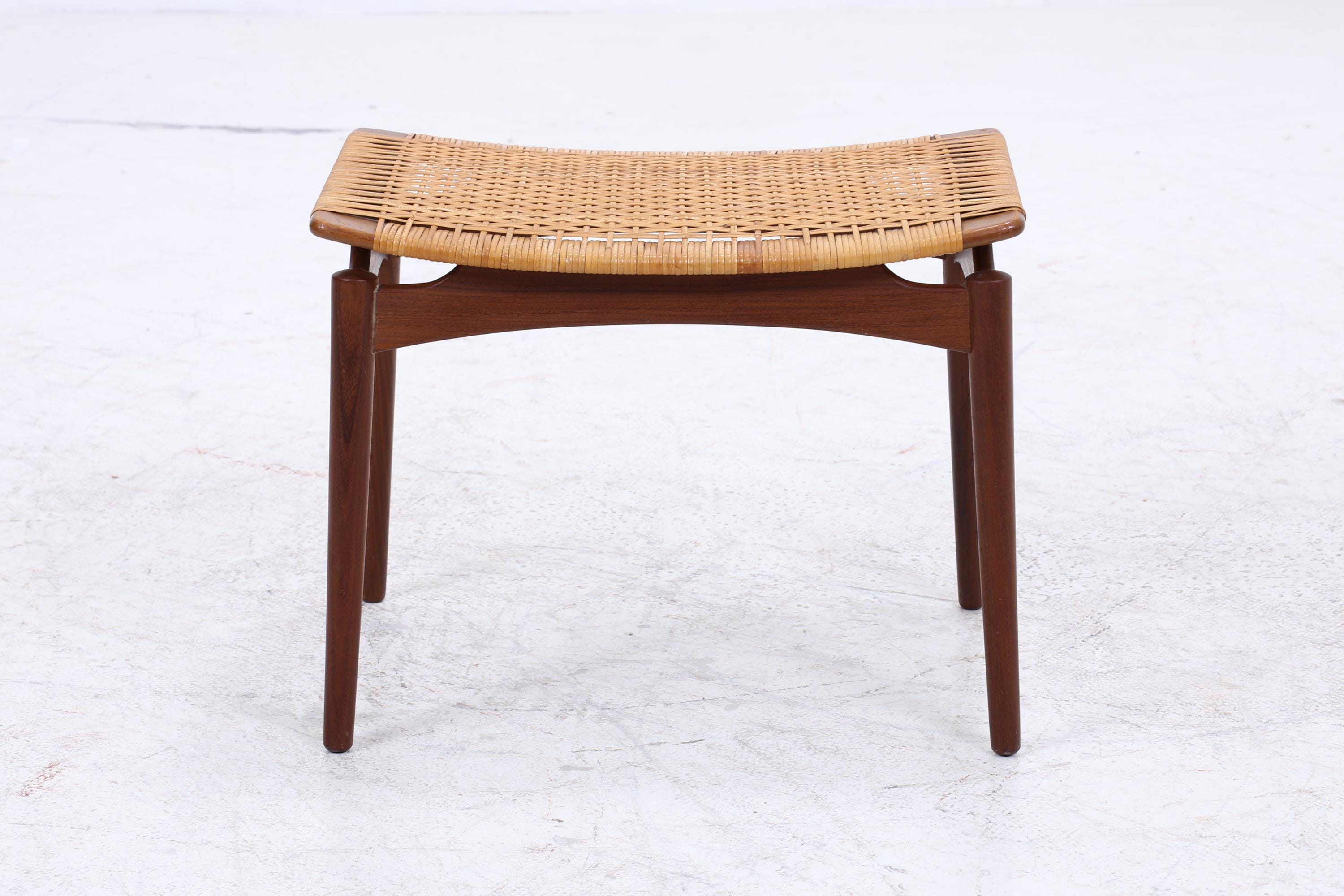 1v2 Vintage Teak Hocker von Sigfrid Omann | Mid-Century Sitzhocker Ølholm Danish Design