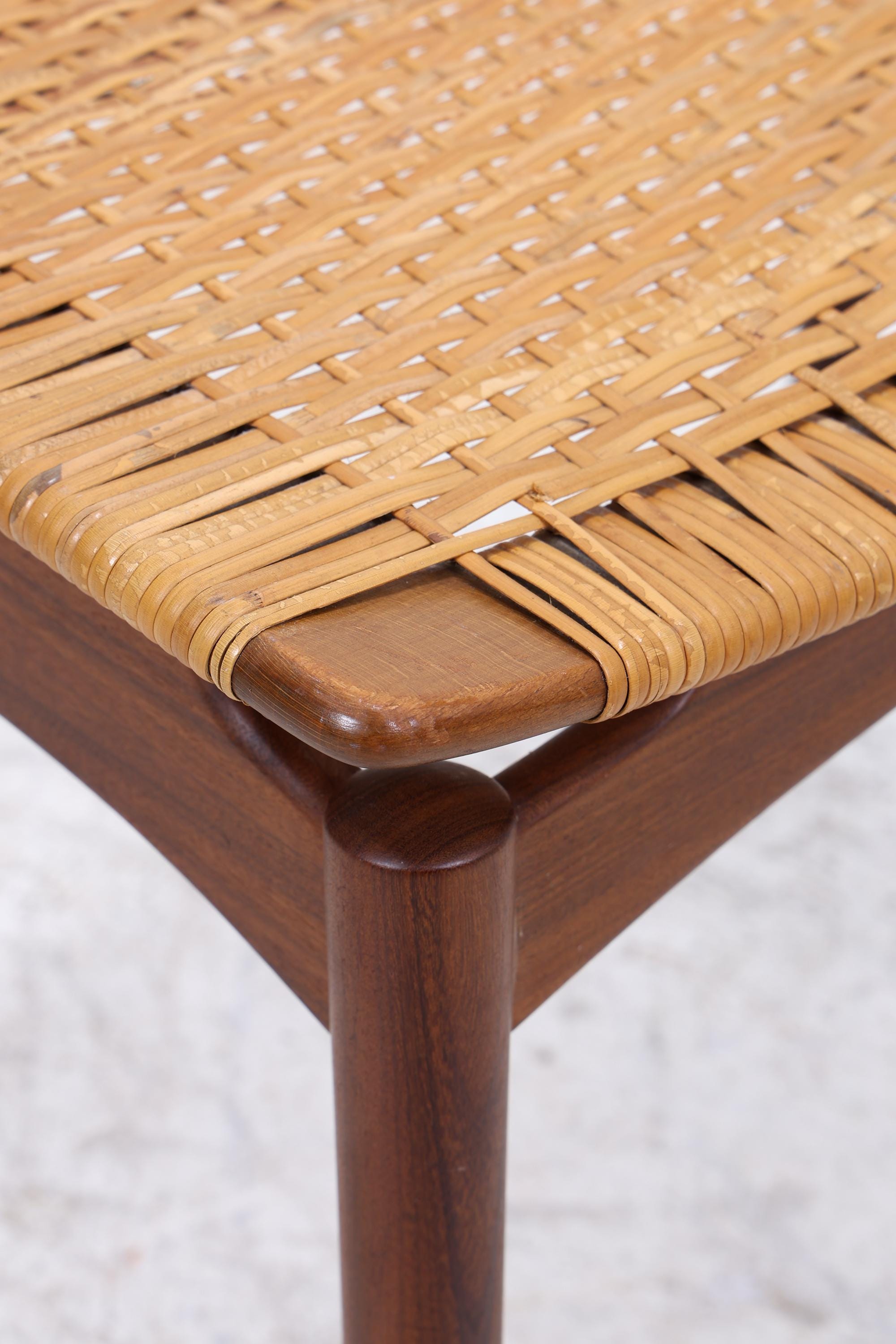 1v2 Vintage Teak Hocker von Sigfrid Omann | Mid-Century Sitzhocker Ølholm Danish Design