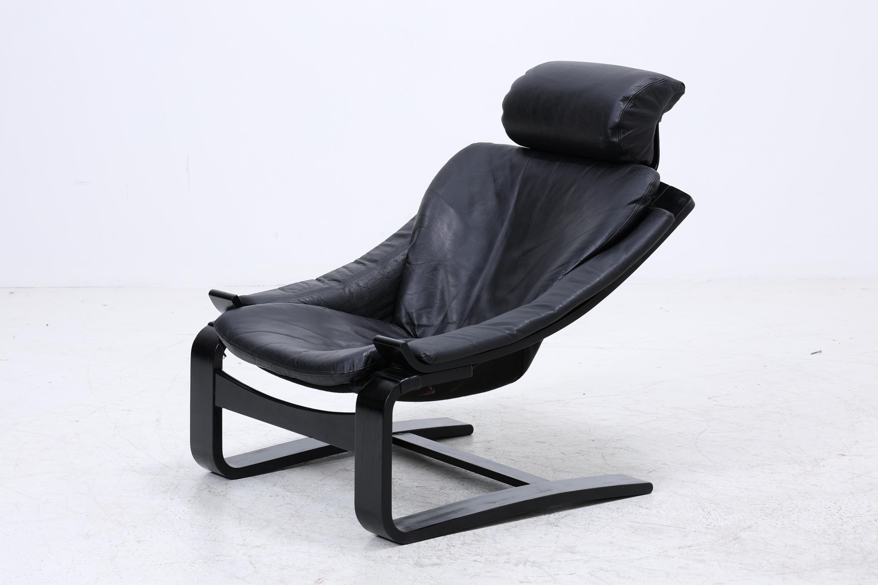 Åke Fribytter Kroken Ledersessel für Nelo | Mid Century Scandinavian Design 1970er