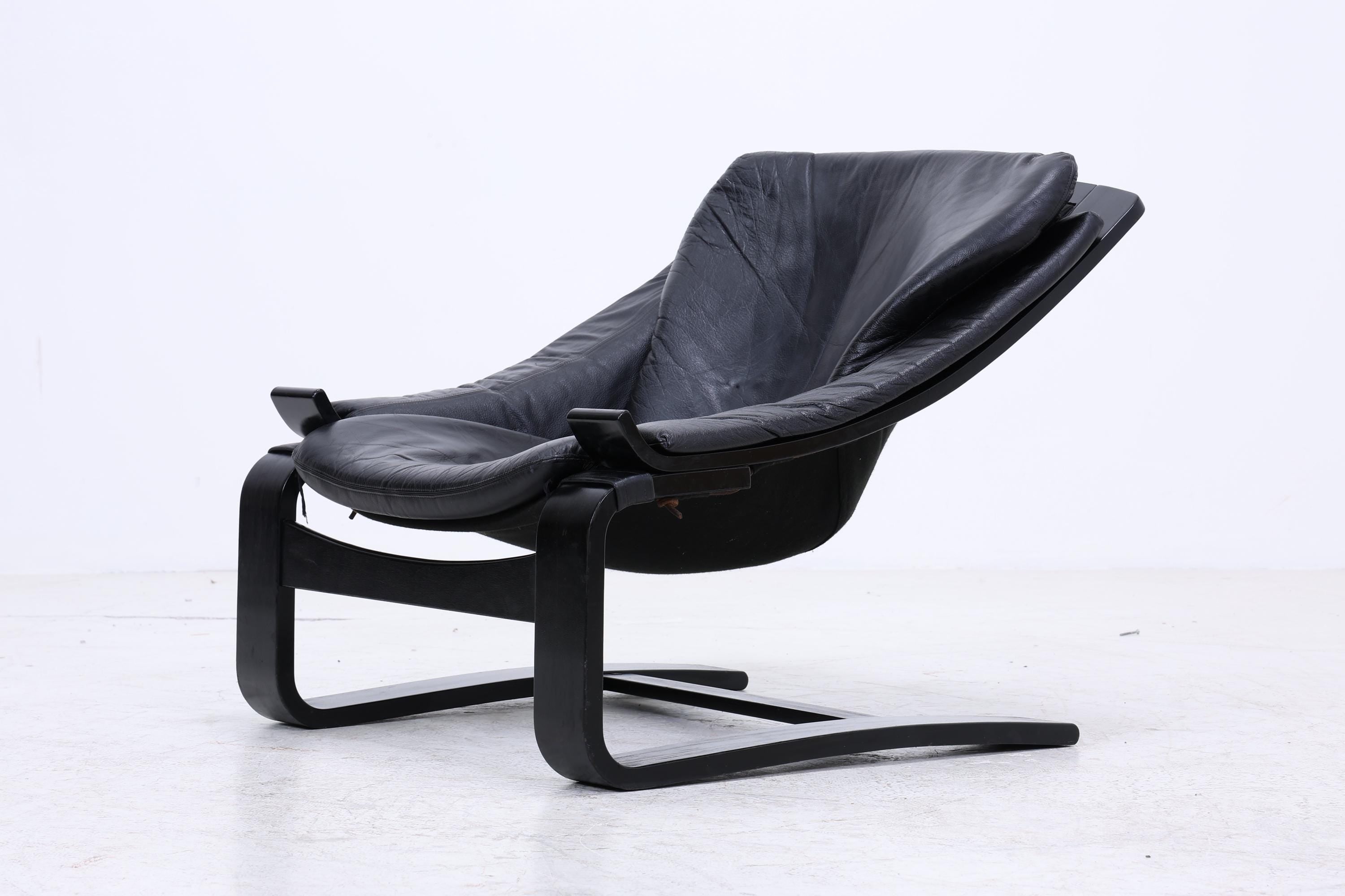 Åke Fribytter Kroken Ledersessel für Nelo | Mid Century Scandinavian Design 1970er