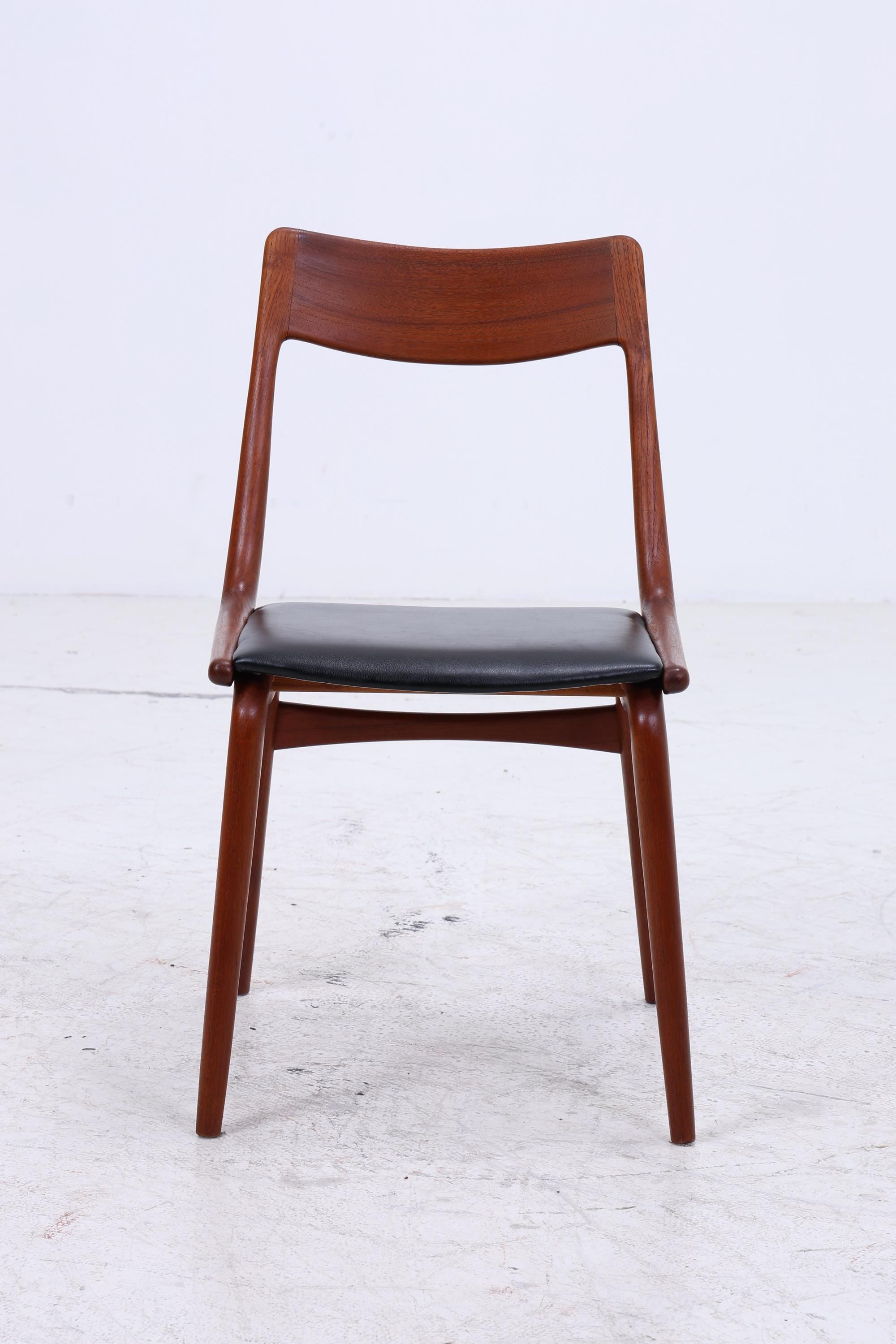 4er Set Modell 370 Boomerang Stühle aus Teak von Alfred Christensen für Slagelse | Mid Century Danish Design Stuhl