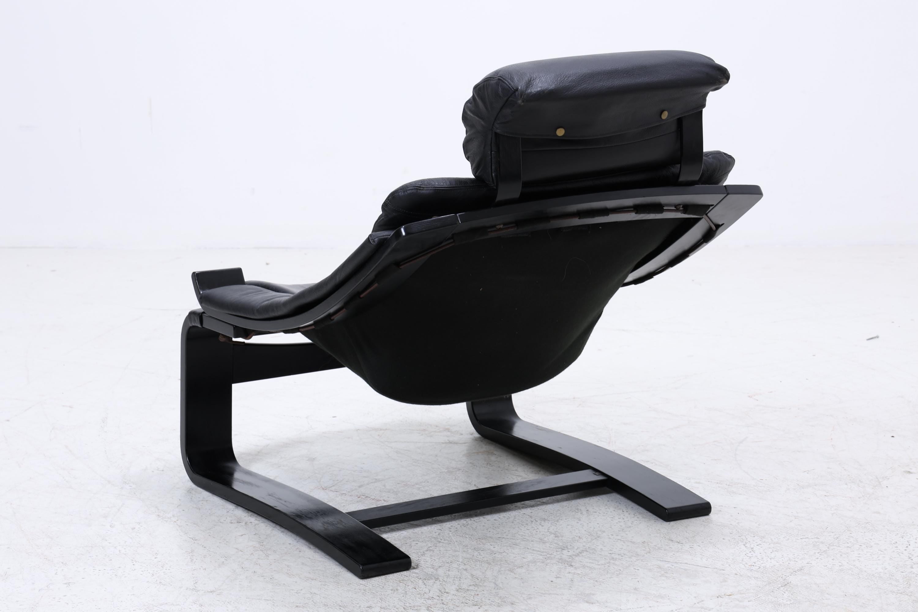 Åke Fribytter Kroken Ledersessel für Nelo | Mid Century Scandinavian Design 1970er