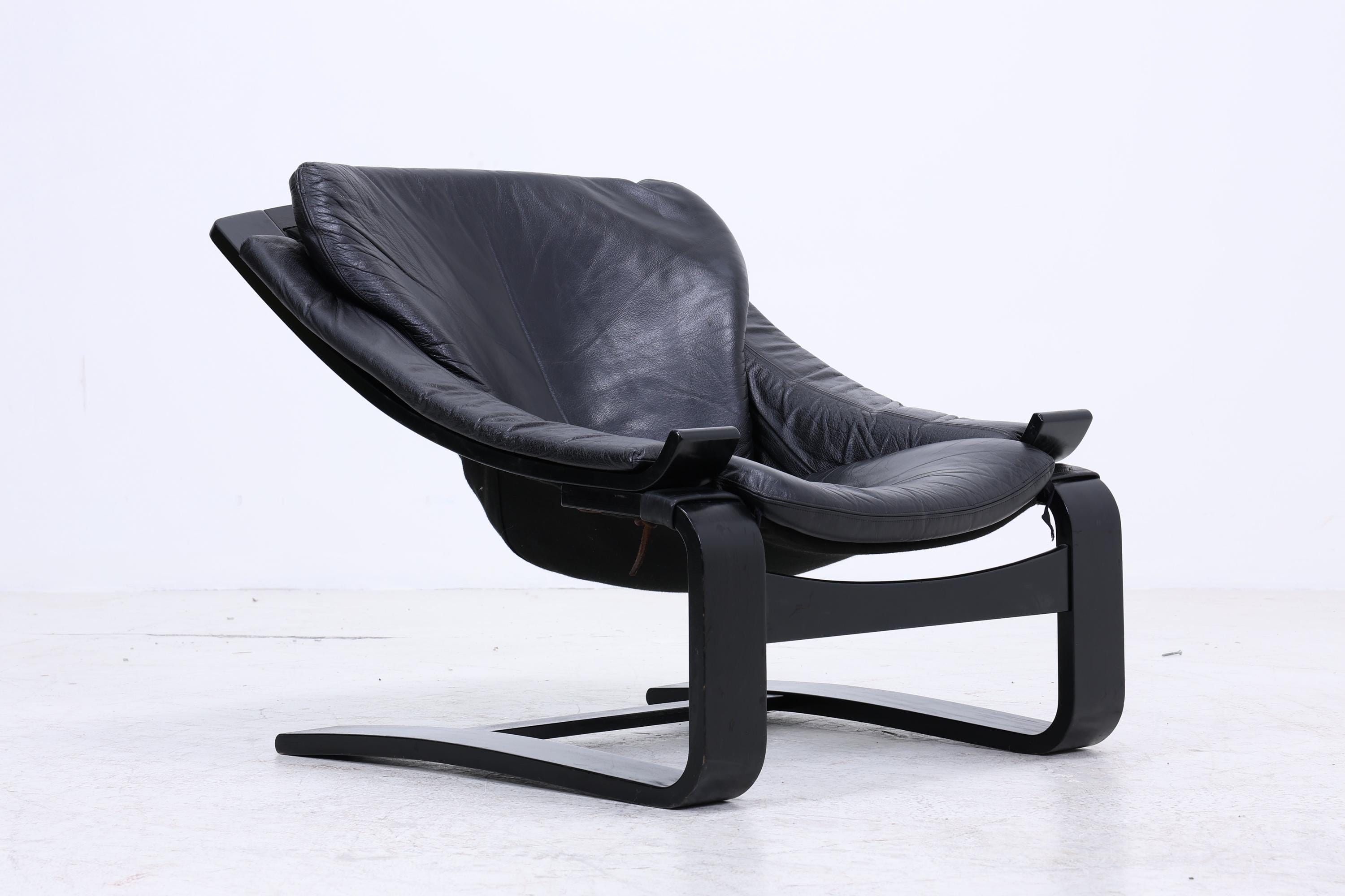 Åke Fribytter Kroken Ledersessel für Nelo | Mid Century Scandinavian Design 1970er