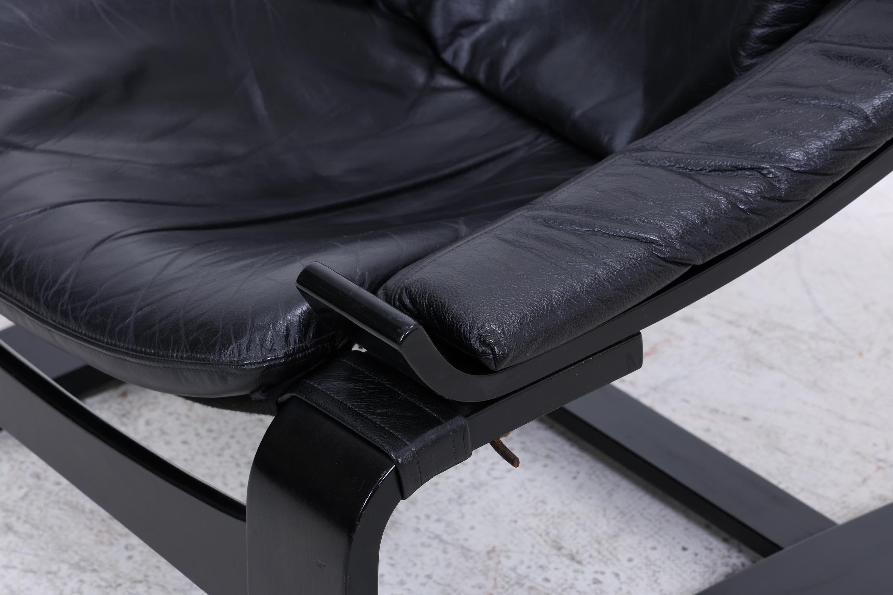 Åke Fribytter Kroken Ledersessel für Nelo | Mid Century Scandinavian Design 1970er