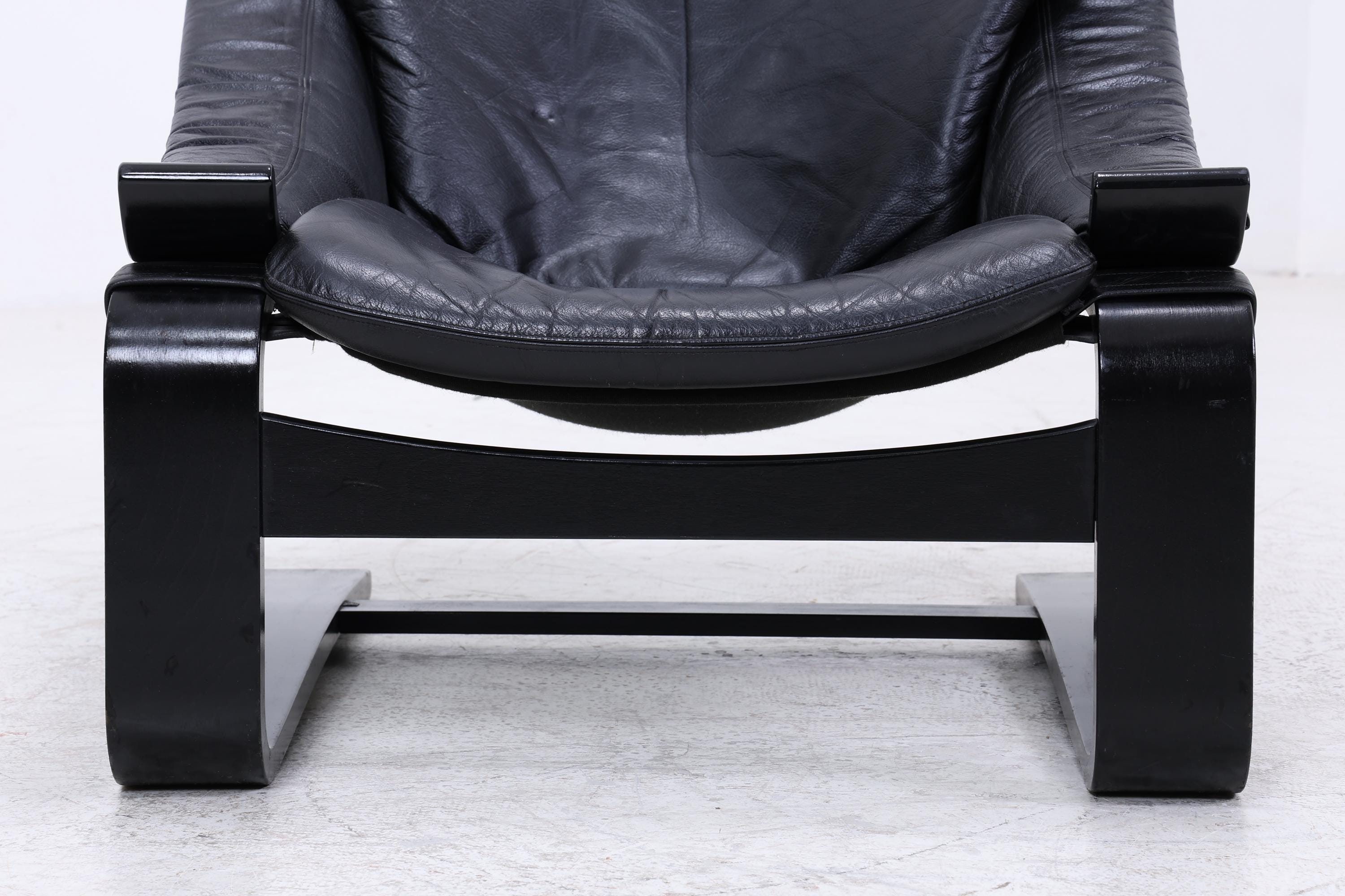 Åke Fribytter Kroken Ledersessel für Nelo | Mid Century Scandinavian Design 1970er