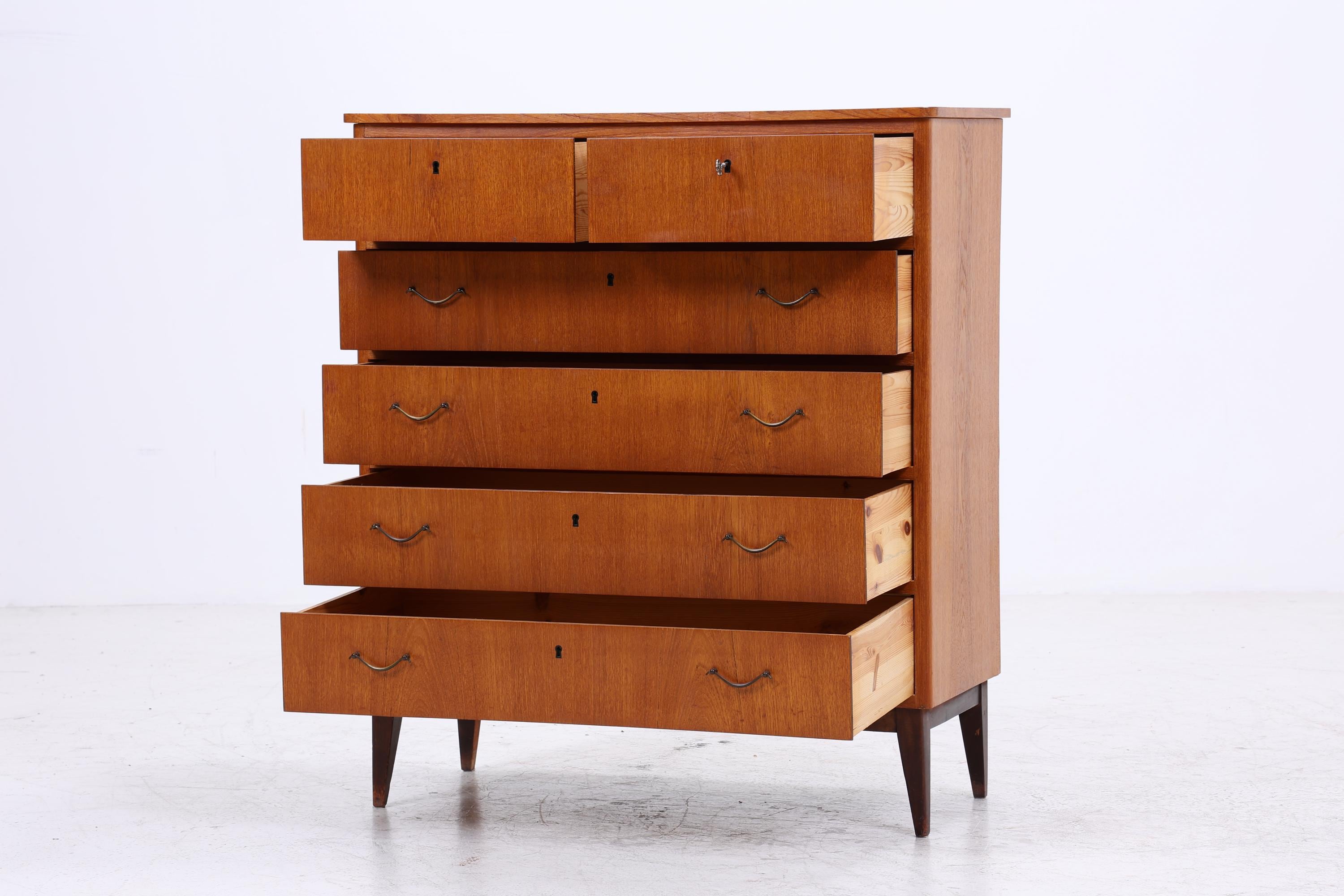 Vintage Teak Kommode | Mid Century Schubladen Schrank Holz Aufbewahrung 60er 70er