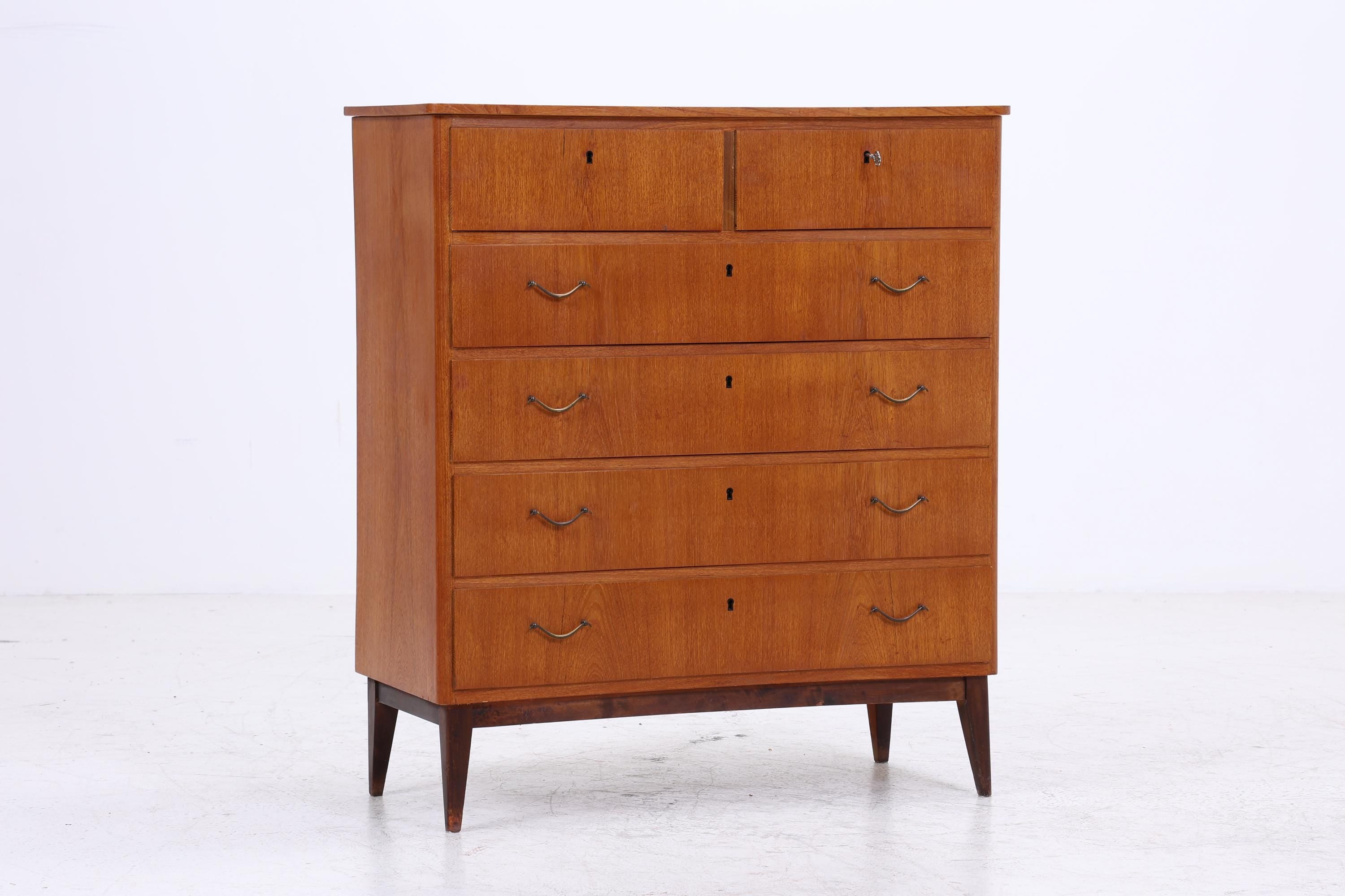 Vintage Teak Kommode | Mid Century Schubladen Schrank Holz Aufbewahrung 60er 70er