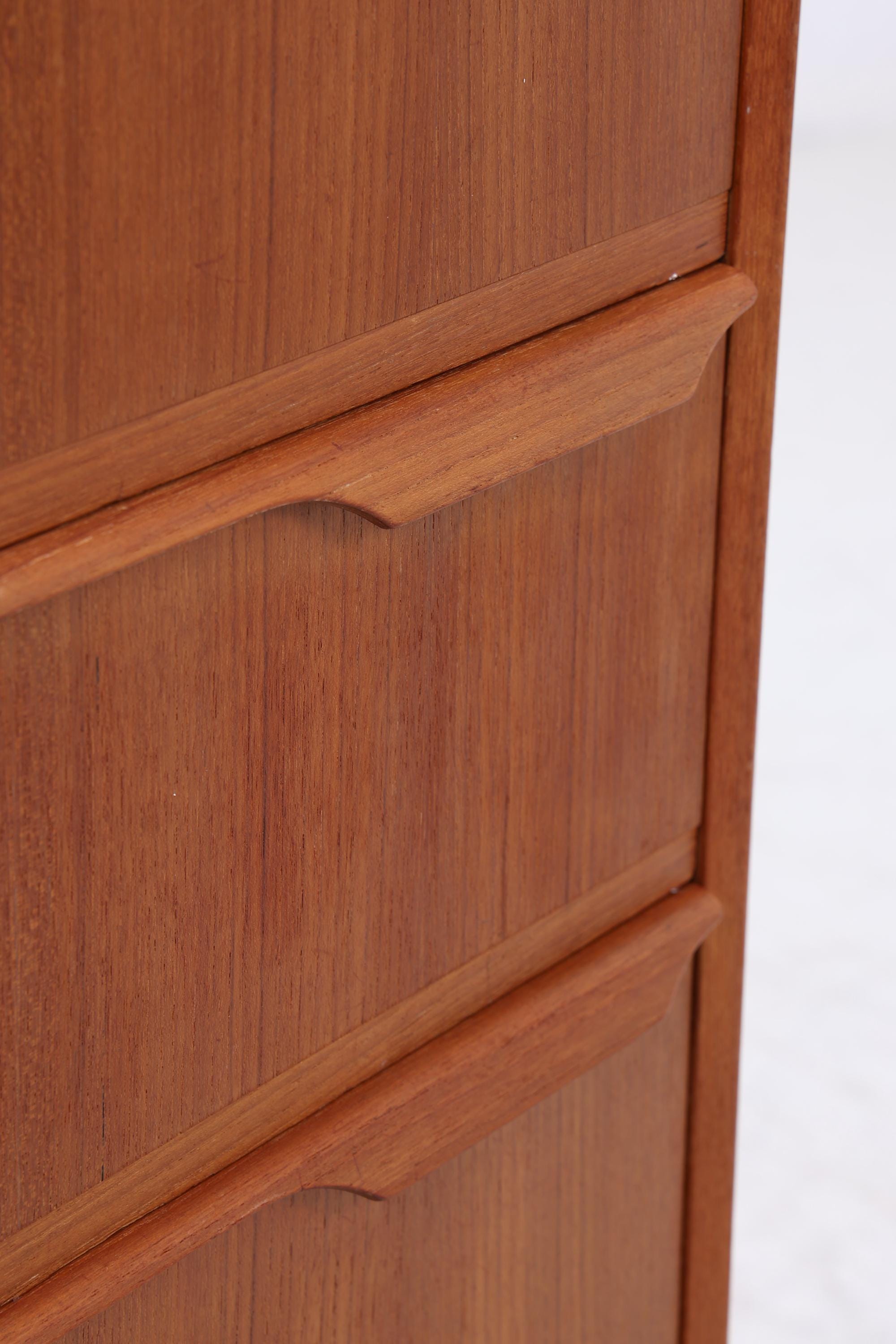 Vintage Teak Kommode | Mid Century Tallboy Schubladen Schrank Holz Aufbewahrung 60er 70er