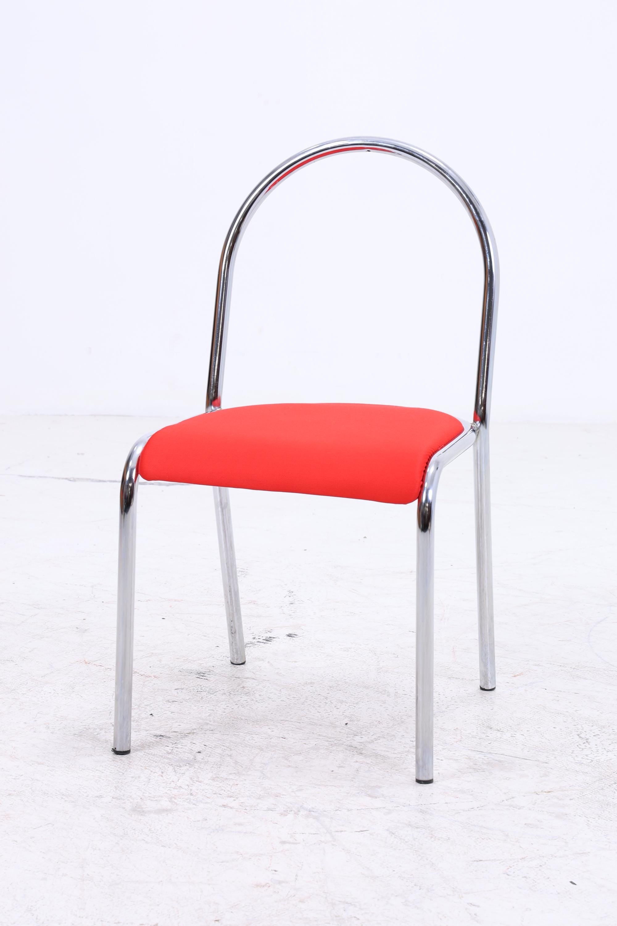2er Set Chrom Stühle | Mid Century Designklassiker | Vintage Stuhl | Retro Stuhl