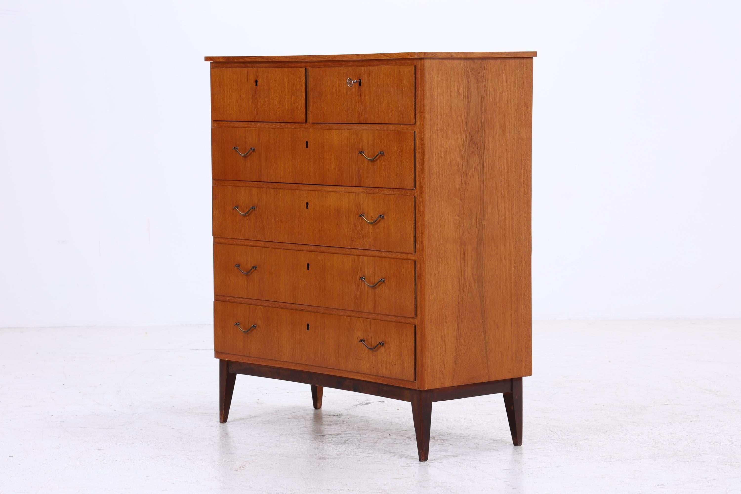 Vintage Teak Kommode | Mid Century Schubladen Schrank Holz Aufbewahrung 60er 70er