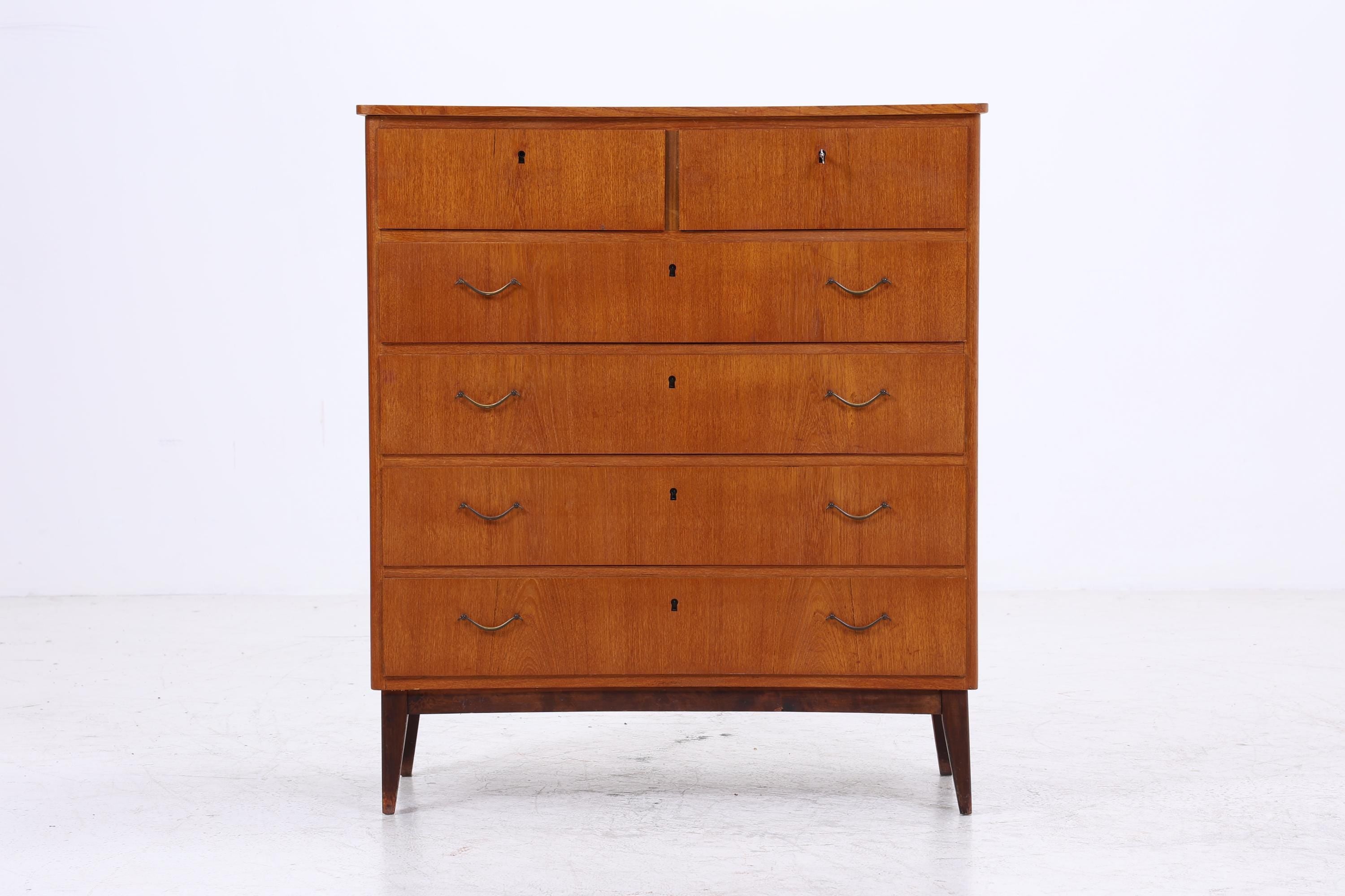 Vintage Teak Kommode | Mid Century Schubladen Schrank Holz Aufbewahrung 60er 70er