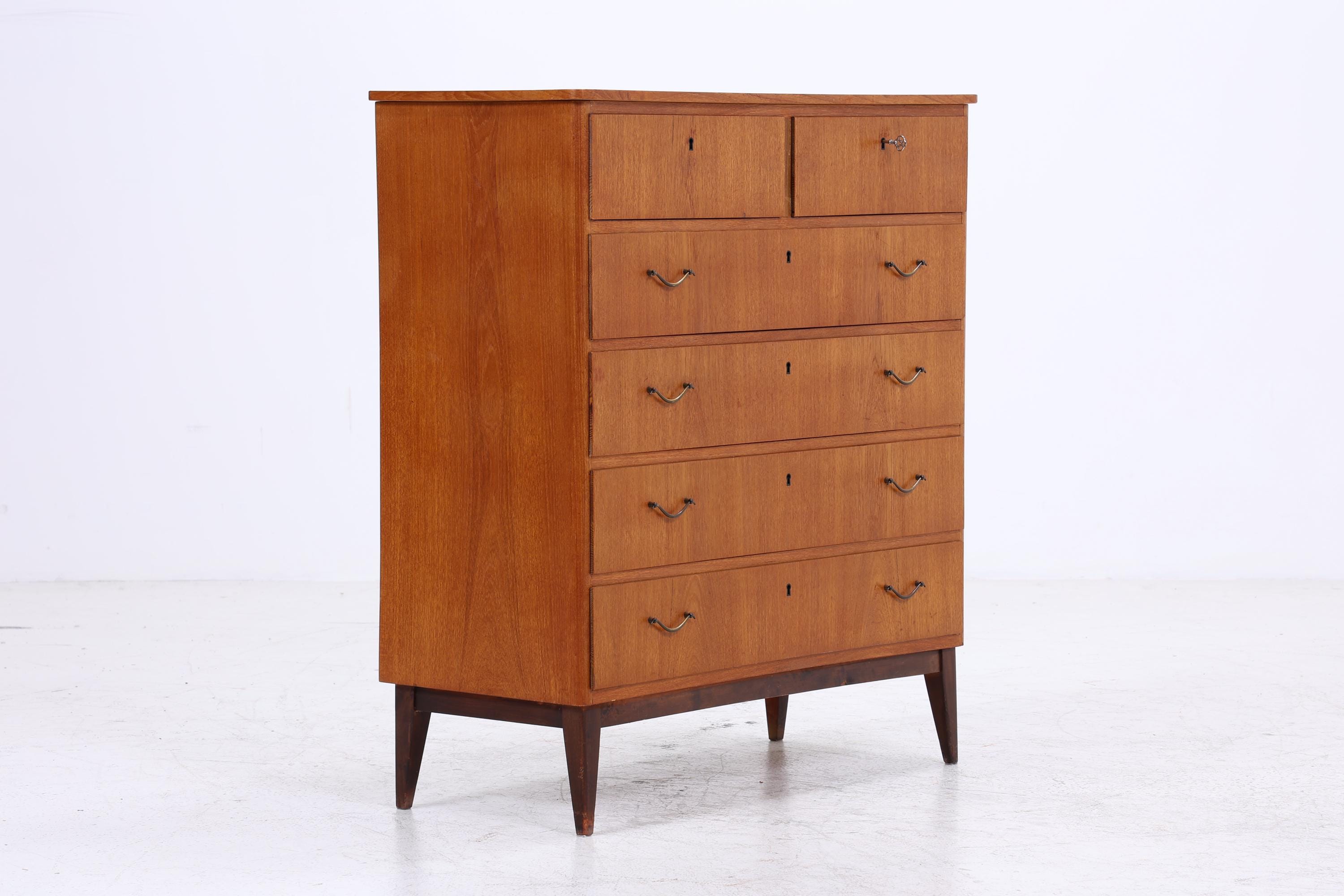 Vintage Teak Kommode | Mid Century Schubladen Schrank Holz Aufbewahrung 60er 70er
