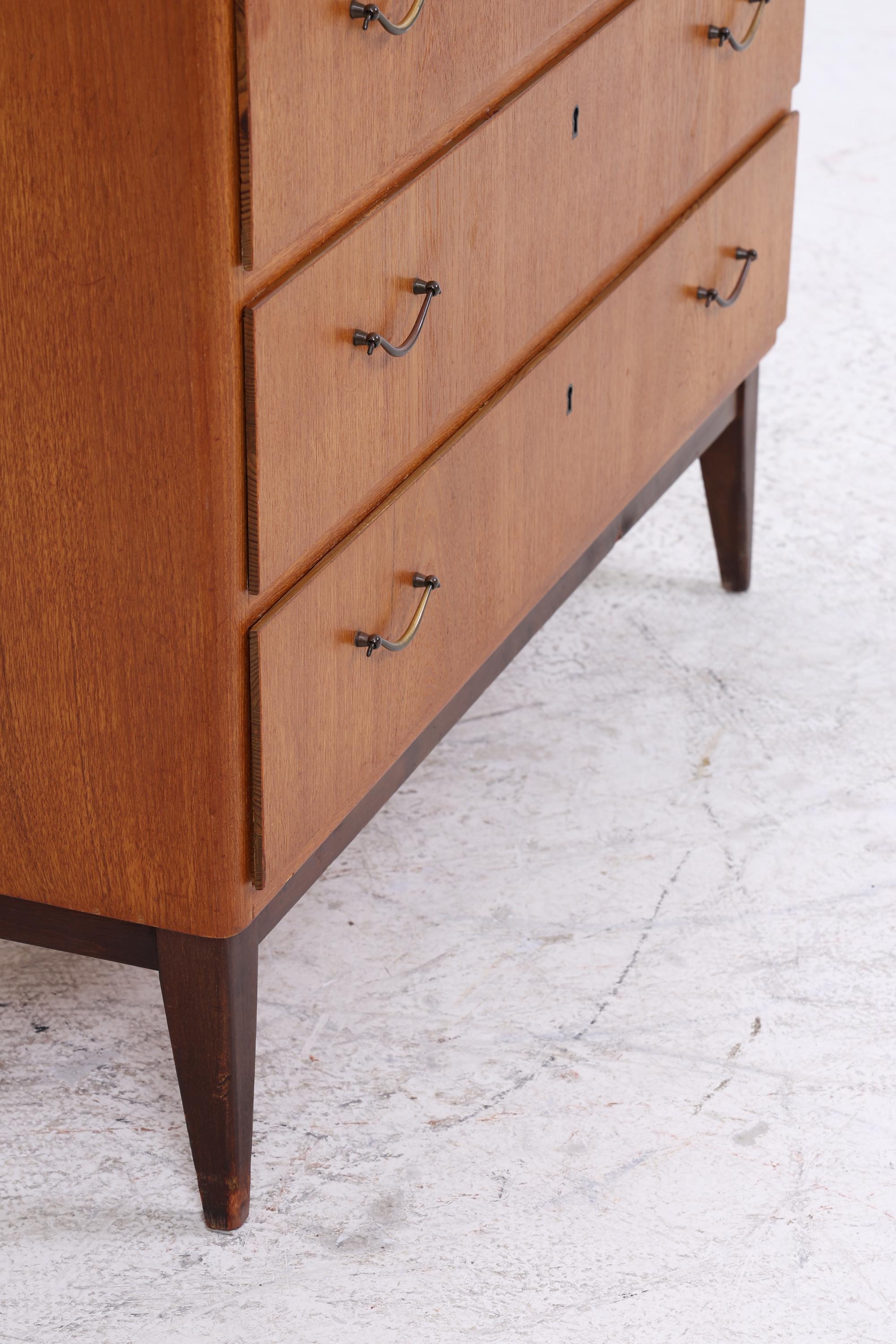 Vintage Teak Kommode | Mid Century Schubladen Schrank Holz Aufbewahrung 60er 70er