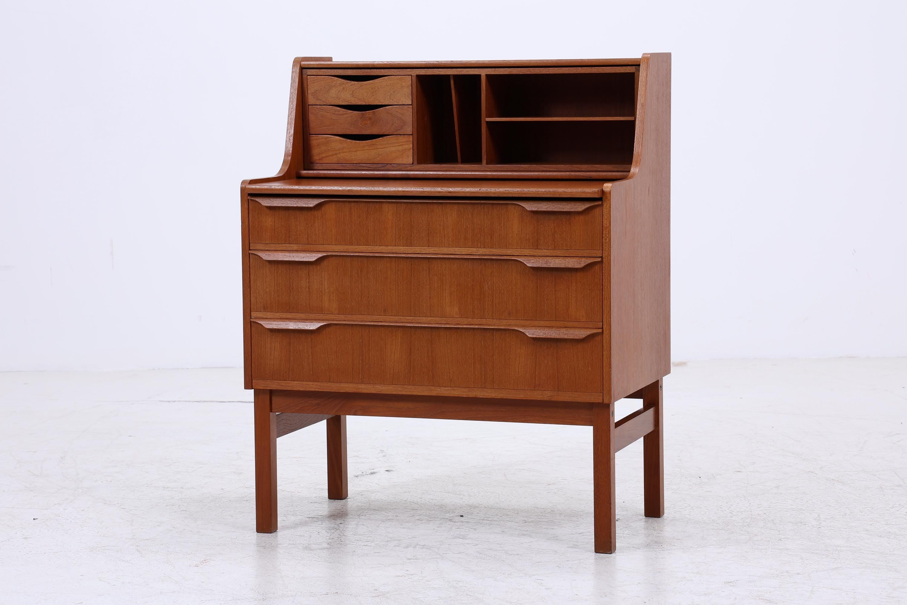 Vintage Teak Sekretär 60er Jahre | Mid Century Schrank Arbeitstisch Retro Holz Aufbewahrung Frisierkommode