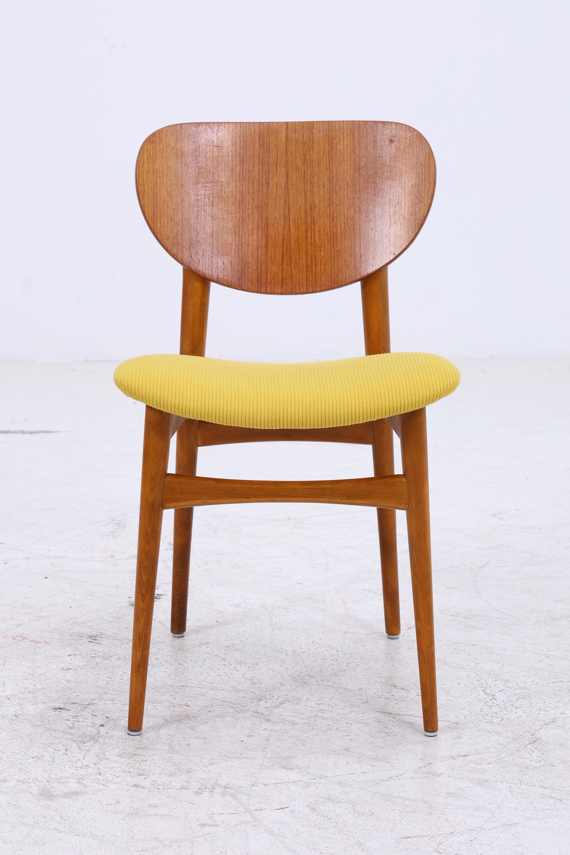 4er Set Vintage Teak Stühle | Mid Century Stuhl 60er Jahre | Danish Design Küchenstuhl Holz