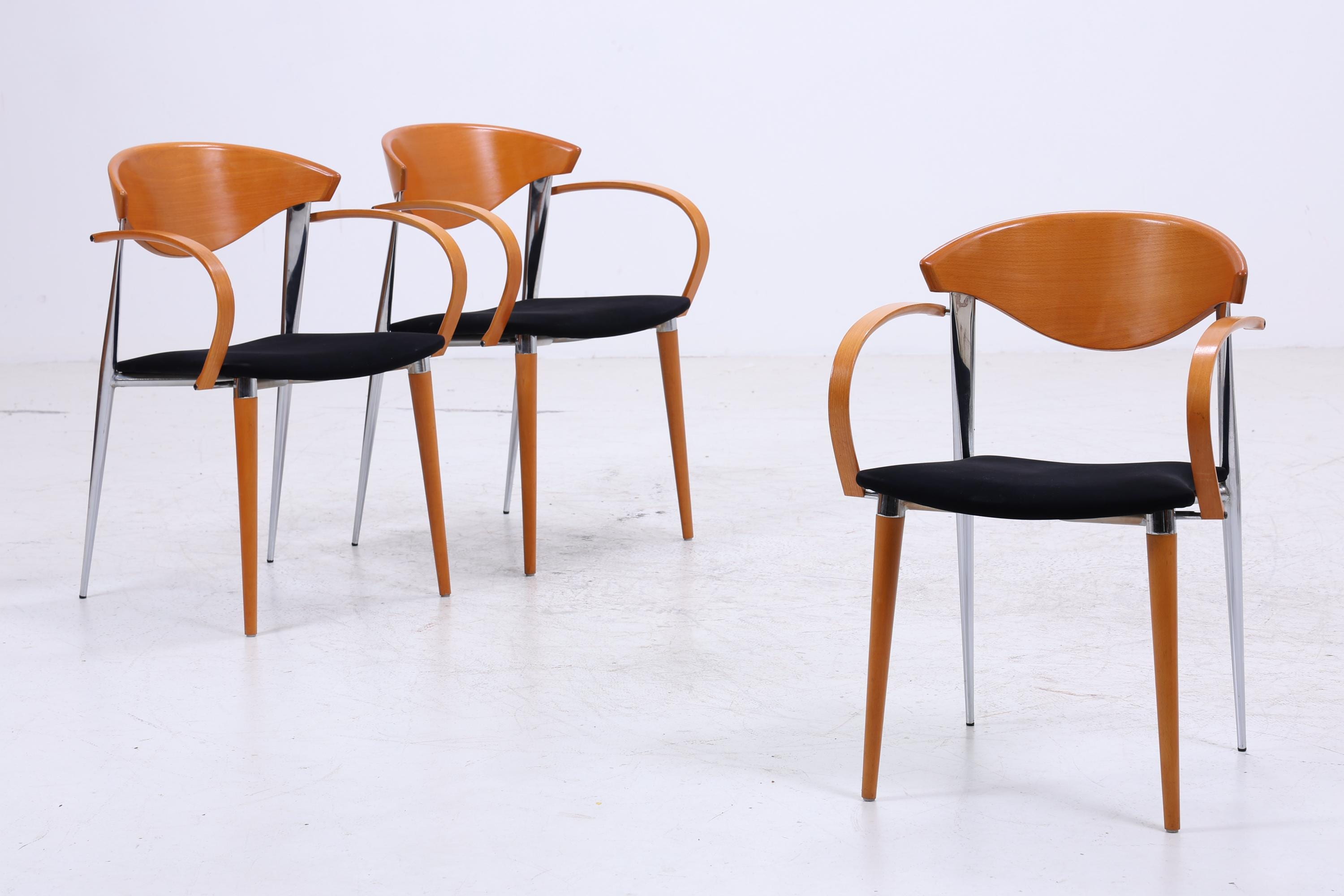 3er Set Spanische Vintage Stühle von Paco Capdell | 1980er Jahre Stuhl