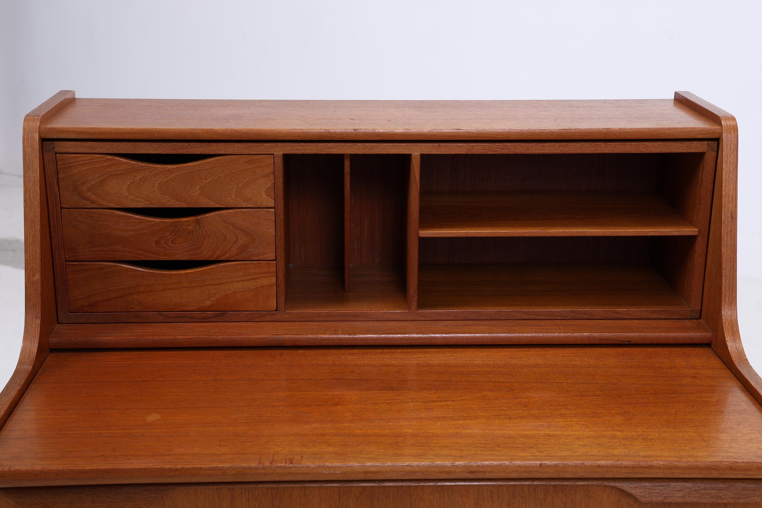 Vintage Teak Sekretär 60er Jahre | Mid Century Schrank Arbeitstisch Retro Holz Aufbewahrung Frisierkommode