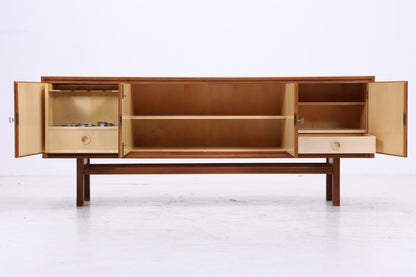 Vintage 60er Sideboard Nussbaum mit Barfach | Mid Century Highboard Anrichte