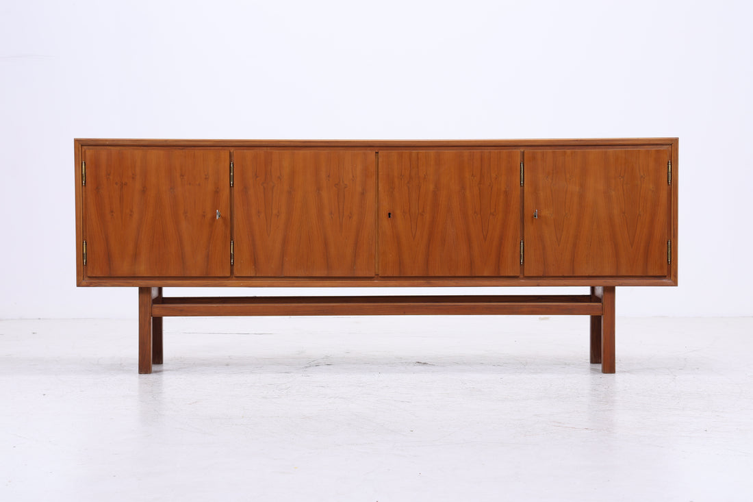 Vintage 60er Sideboard Nussbaum mit Barfach | Mid Century Highboard Anrichte