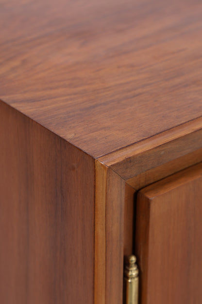 Vintage 60er Sideboard Nussbaum mit Barfach | Mid Century Highboard Anrichte