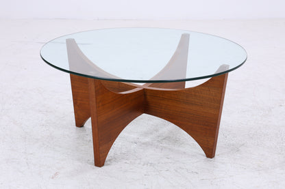 Vintage Couchtisch Glas | Mid Century Coffee Table | 60er Jahre Design | Teak Holz Tisch