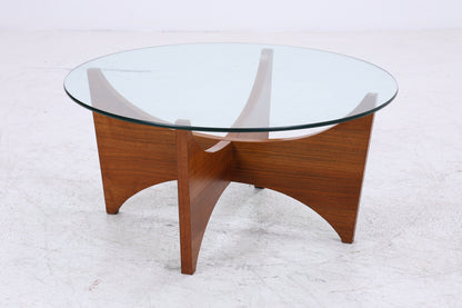 Vintage Couchtisch Glas | Mid Century Coffee Table | 60er Jahre Design | Teak Holz Tisch