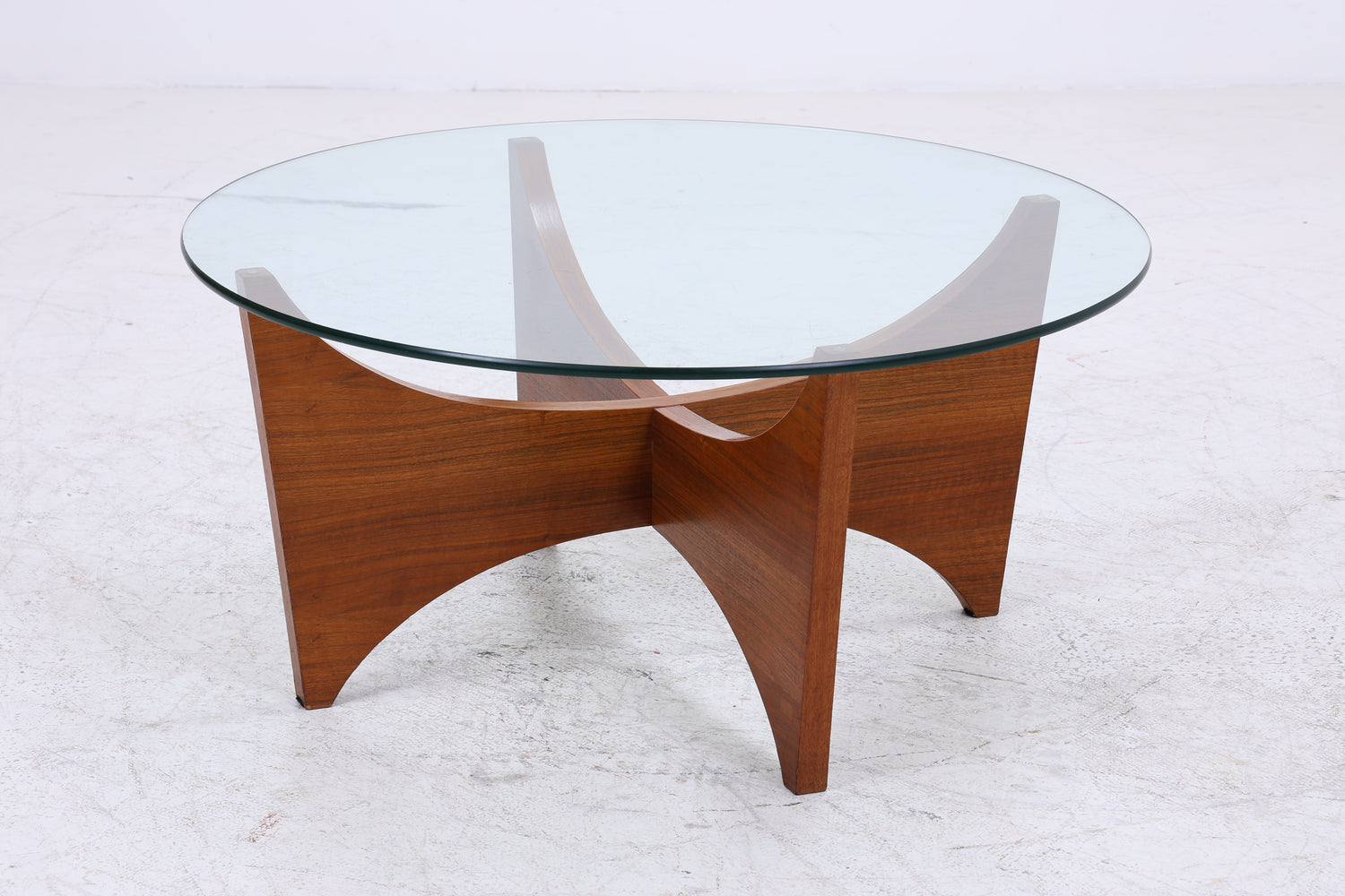 Vintage Couchtisch Glas | Mid Century Coffee Table | 60er Jahre Design | Teak Holz Tisch