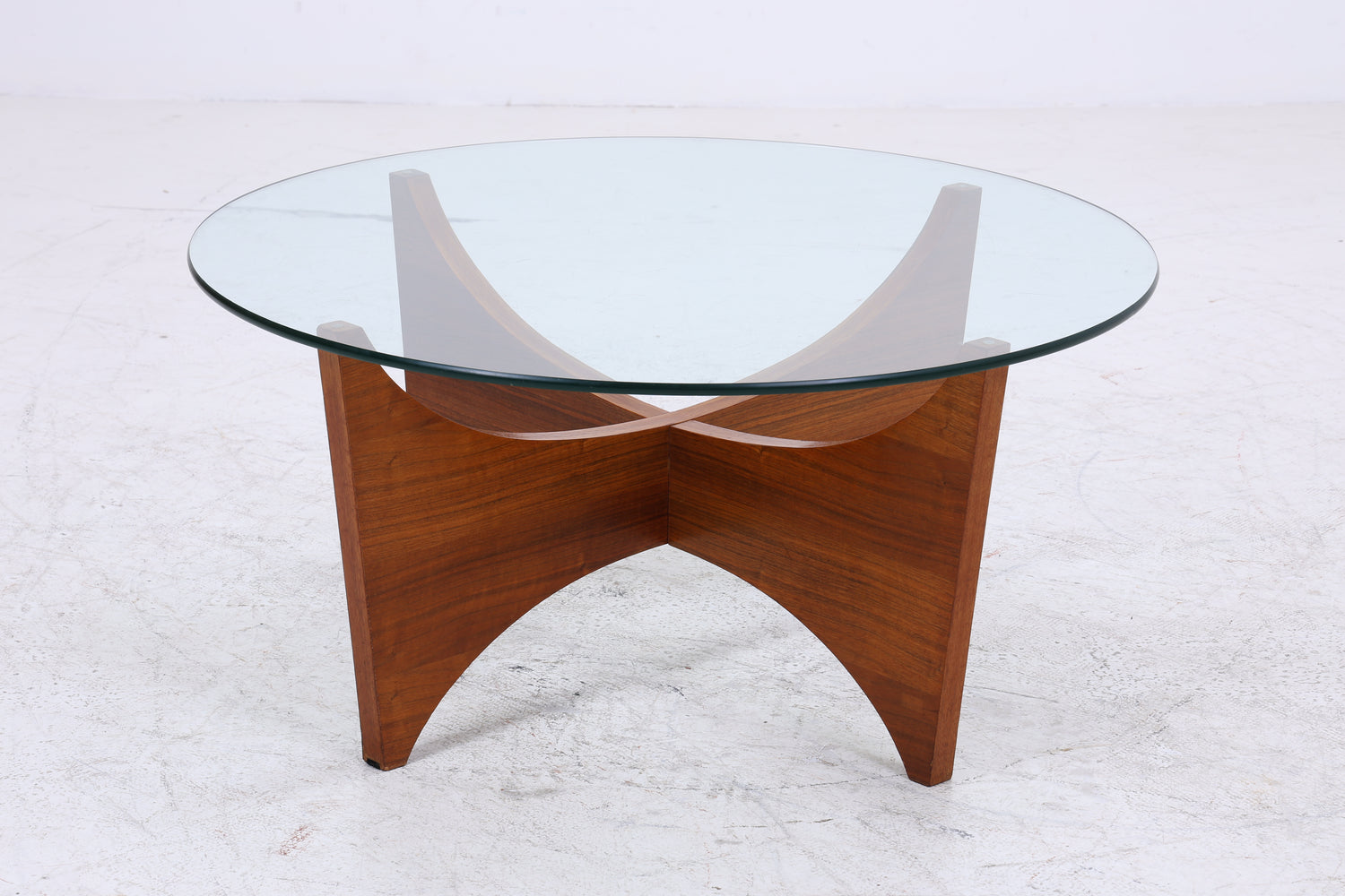 Vintage Couchtisch Glas | Mid Century Coffee Table | 60er Jahre Design | Teak Holz Tisch